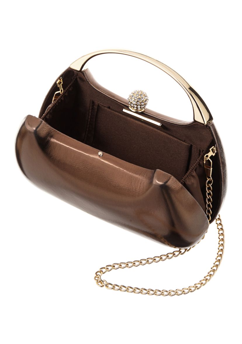 Top Handle Metallic Clutch Bag