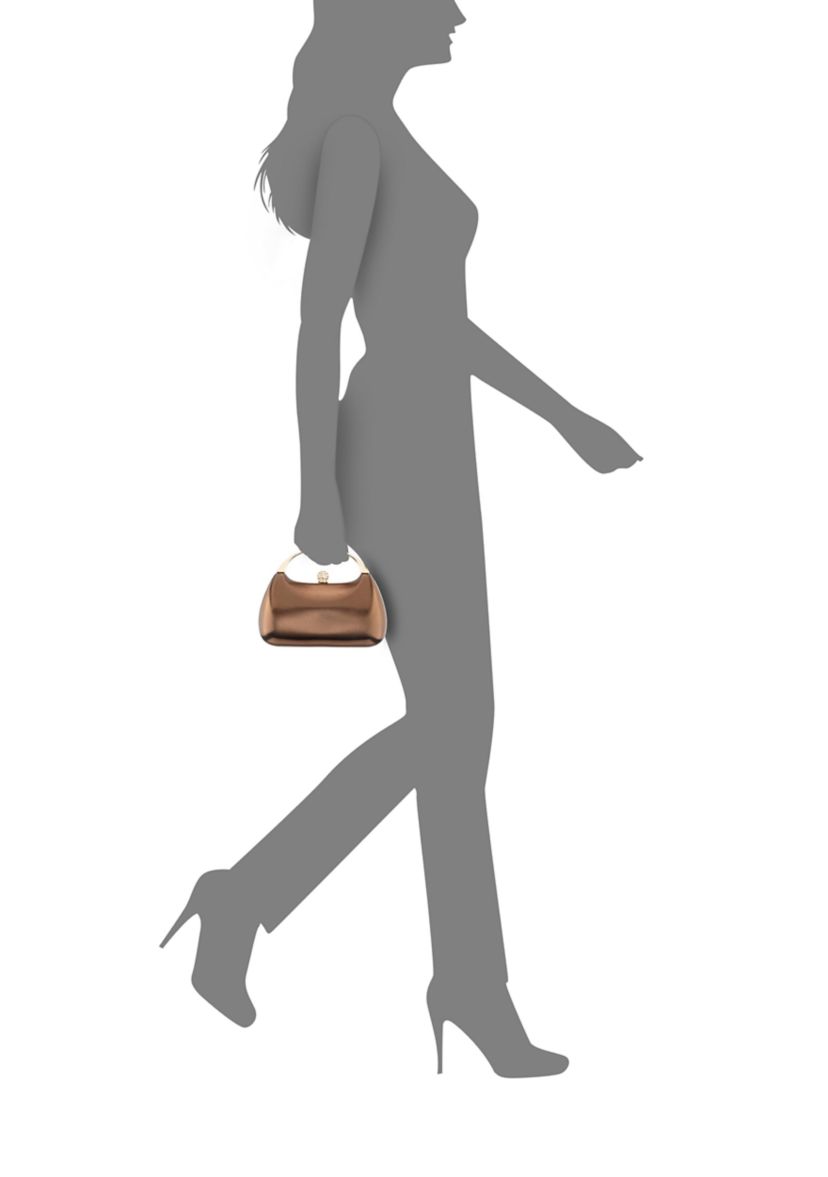 Top Handle Metallic Clutch Bag