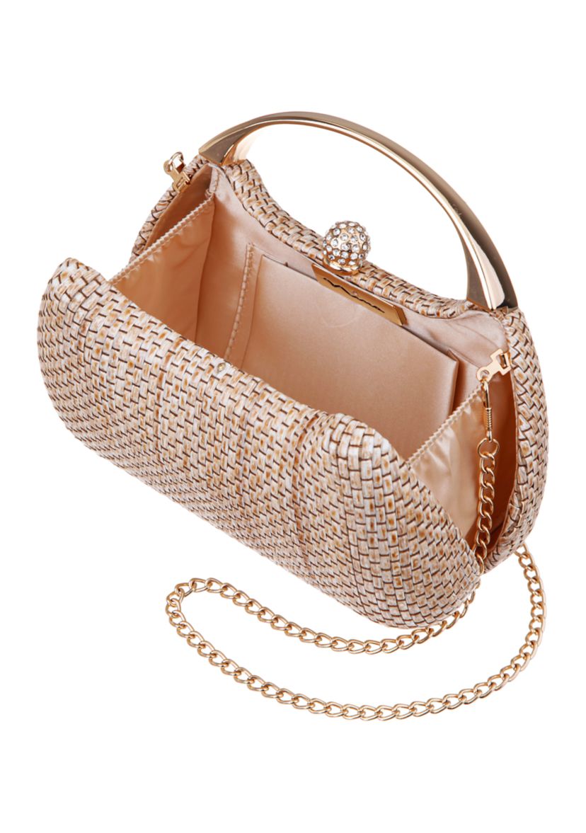 Nina Straw Minaudiere with Metal Handle | Belk