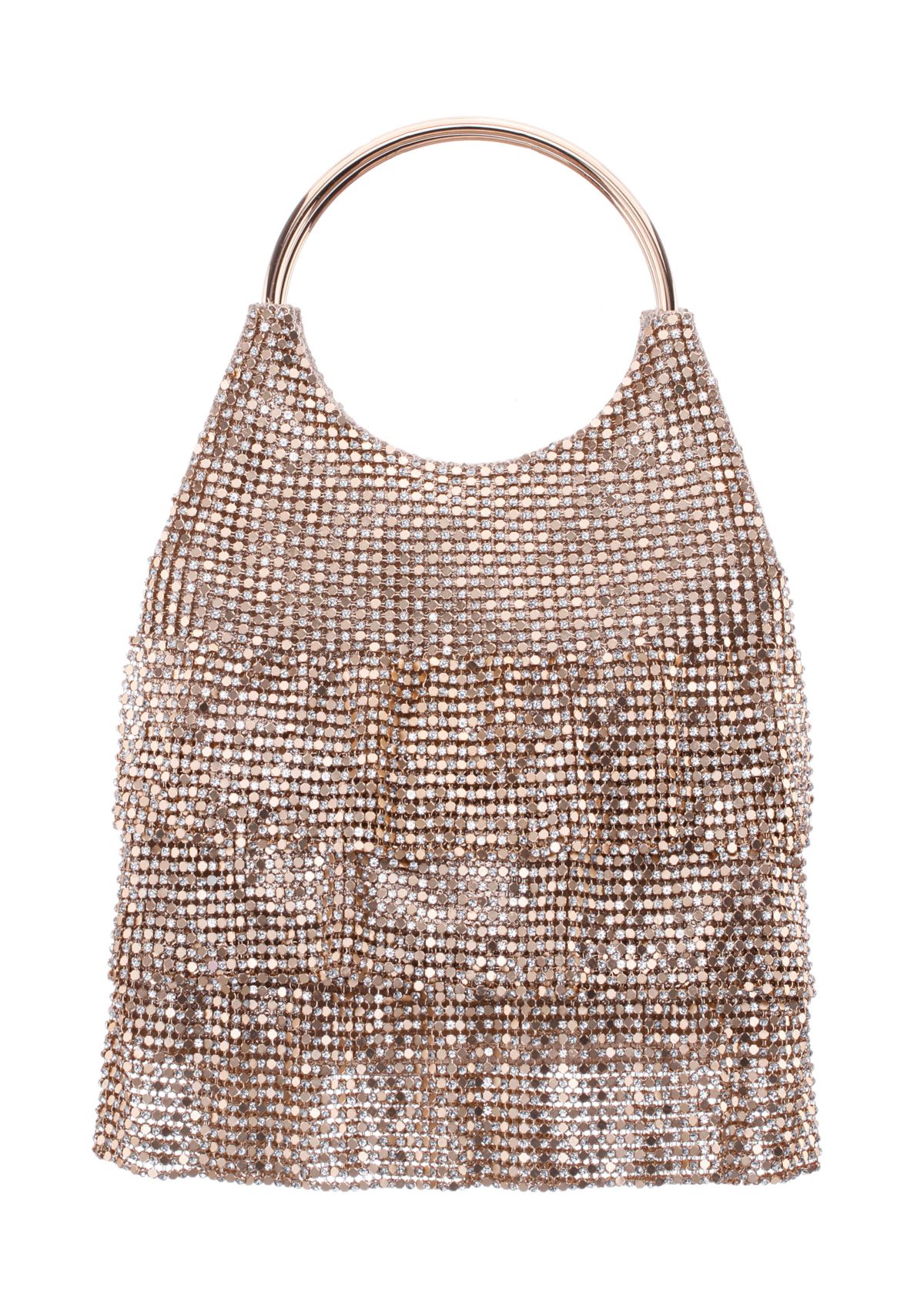 Tiered Metallic Pouch Bag