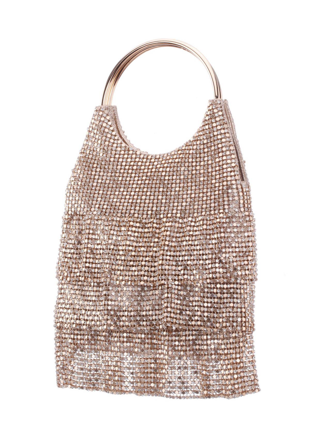 Tiered Metallic Pouch Bag