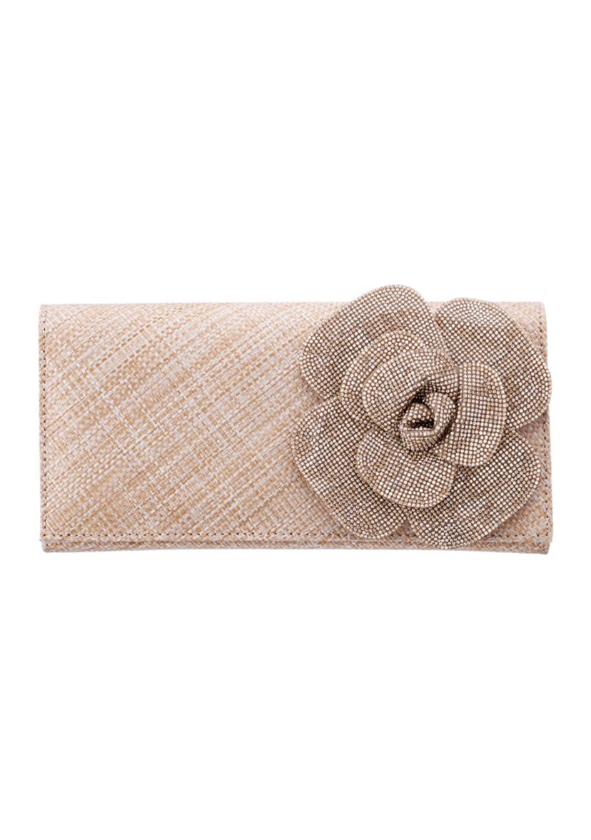 Large Flower Slim Clutch 