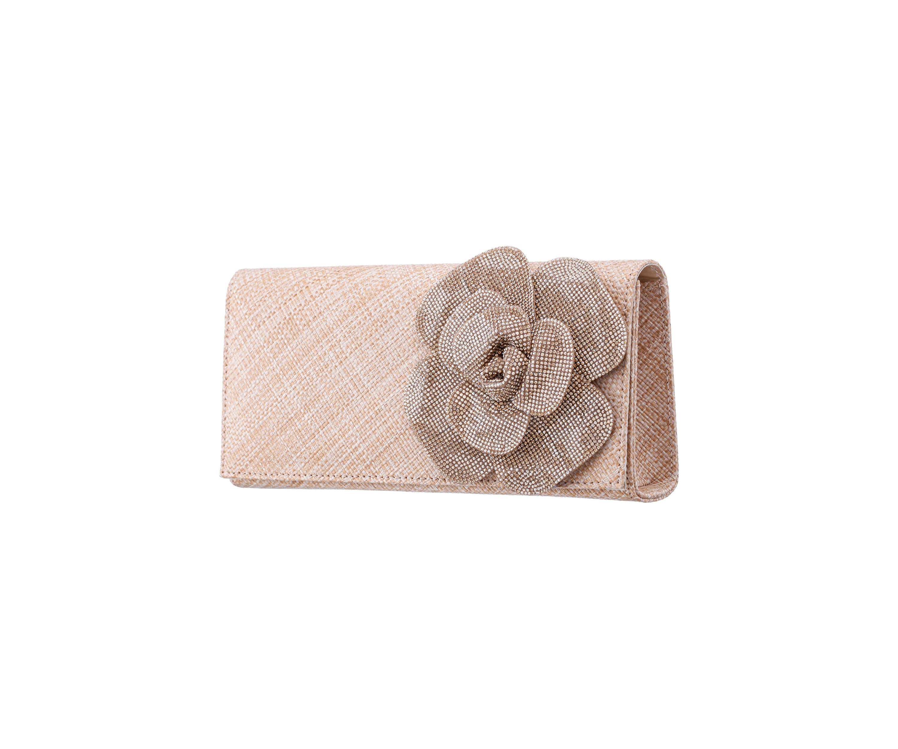 Large Flower Slim Clutch 