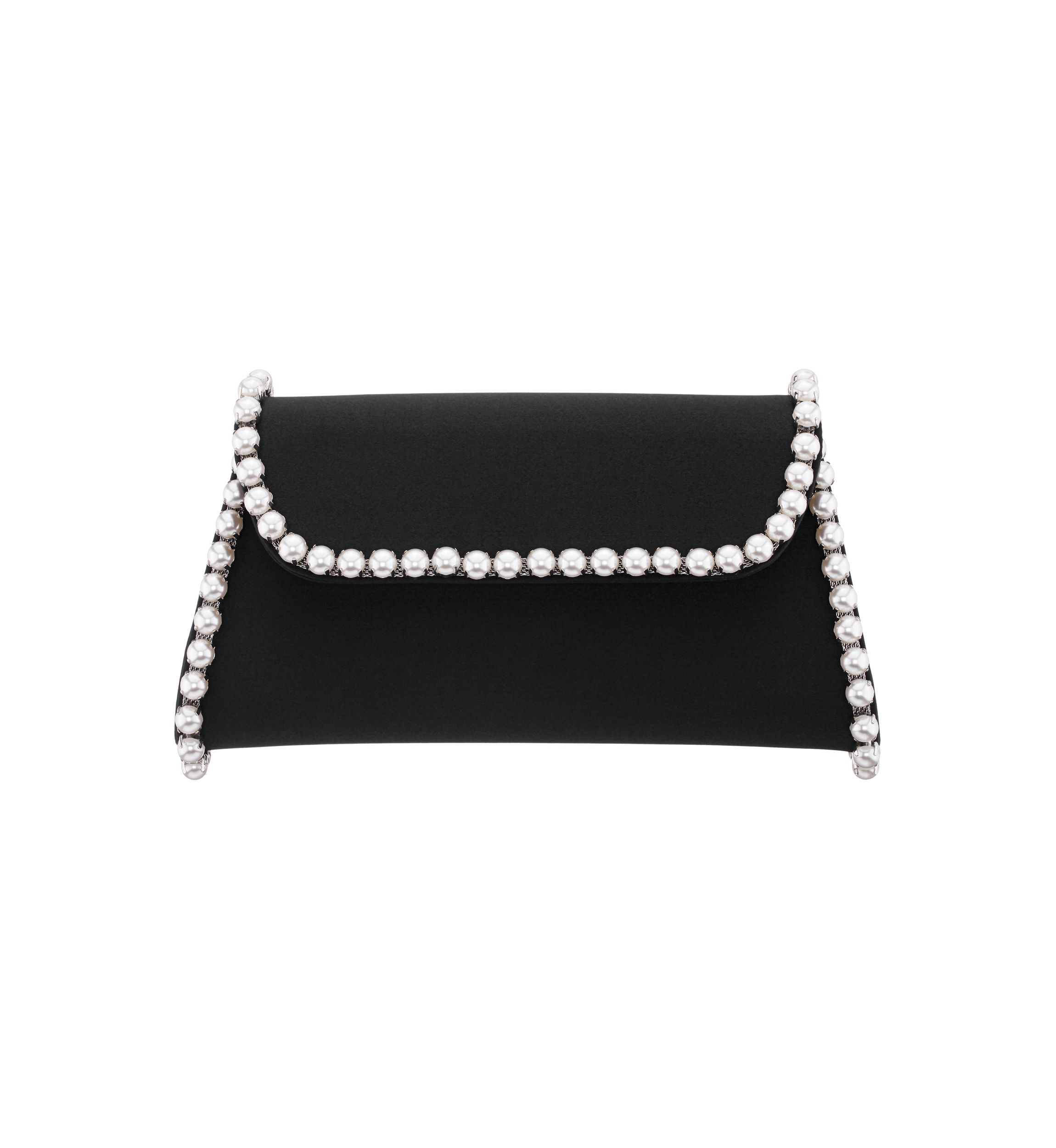Pearl Trim Flap Clutch 