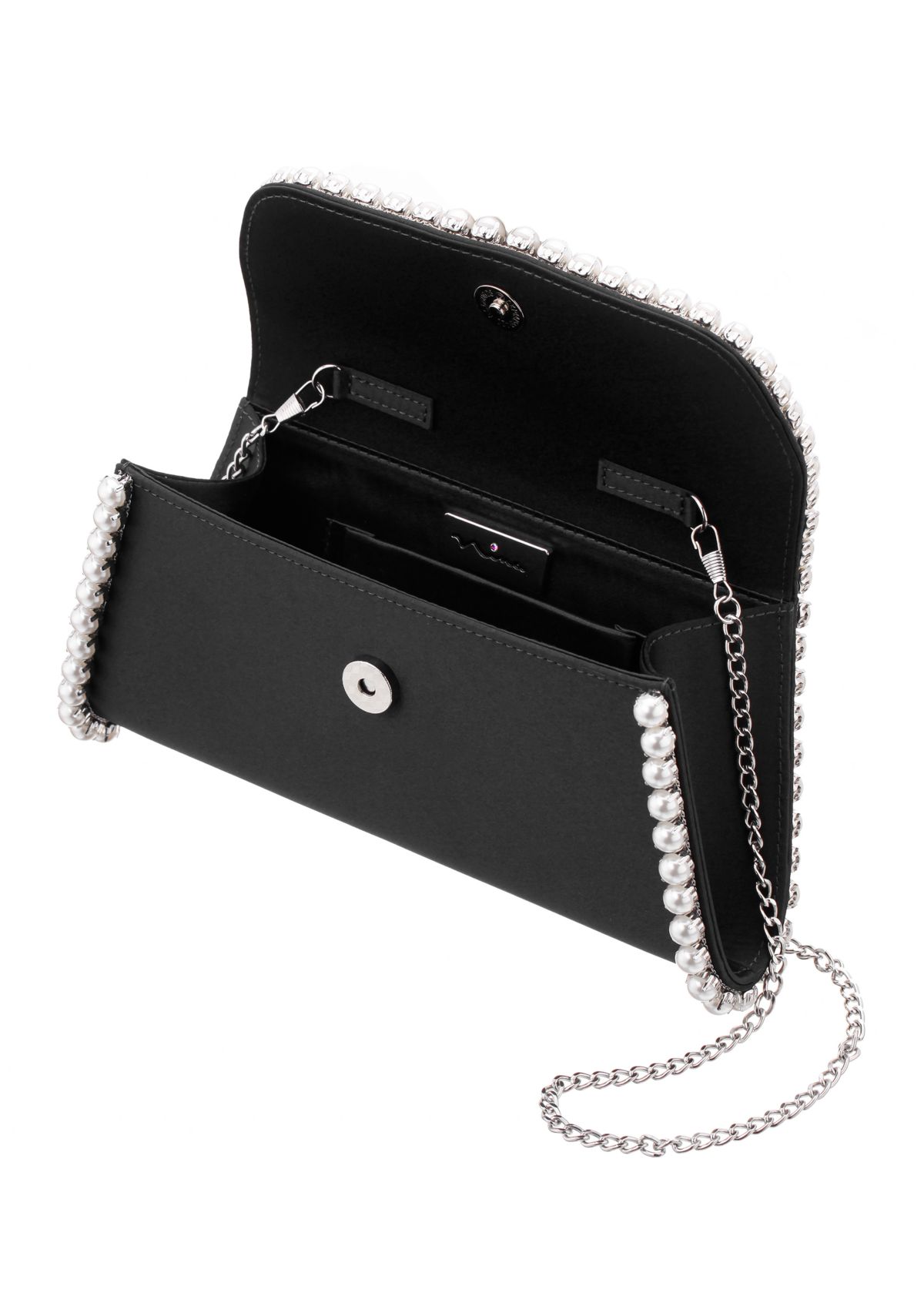 Pearl Trim Flap Clutch 