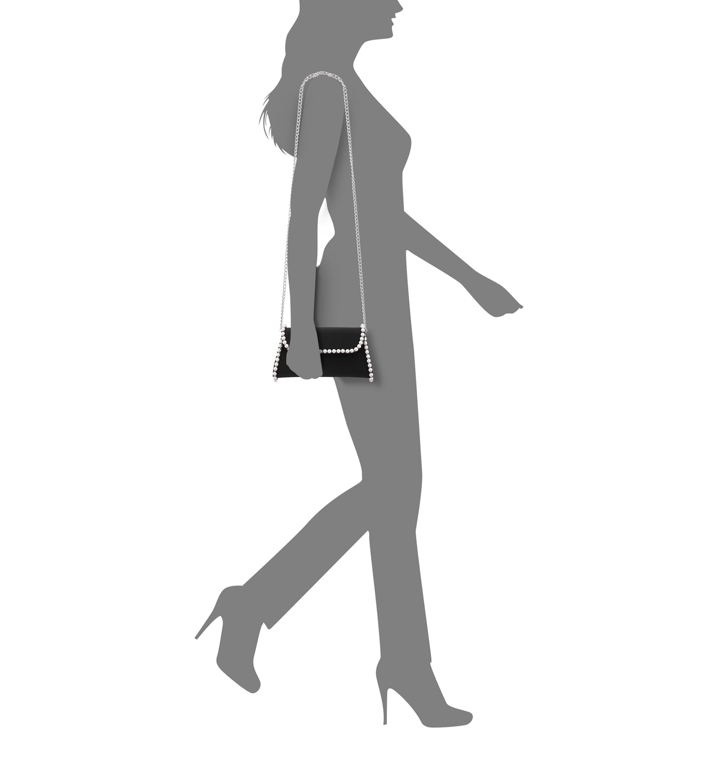 Pearl Trim Flap Clutch 