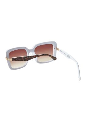 Plastic Flush Lens Square Sunglasses