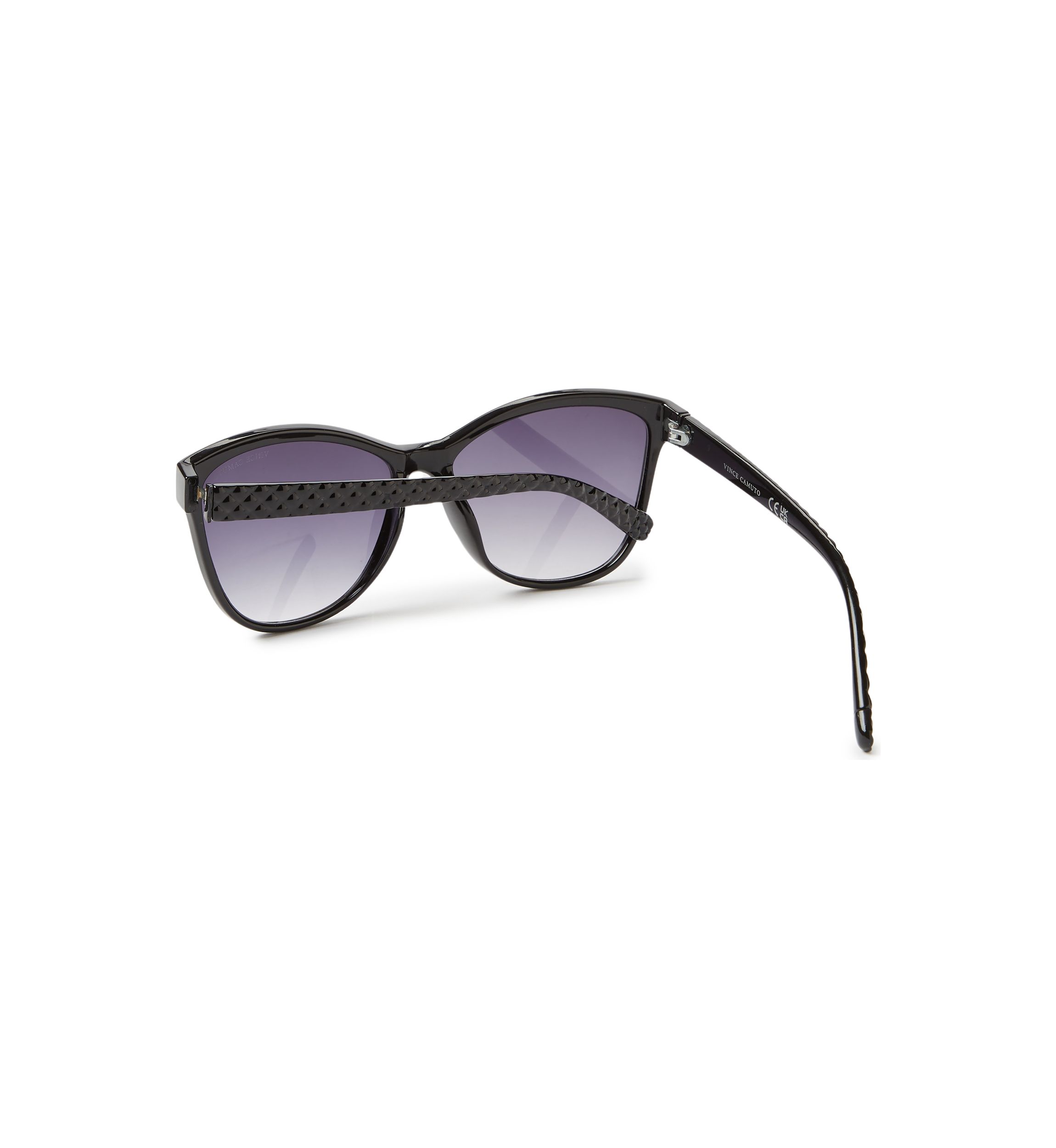 Plastic Cat Eye Embellished Woven Temple Sunglasses