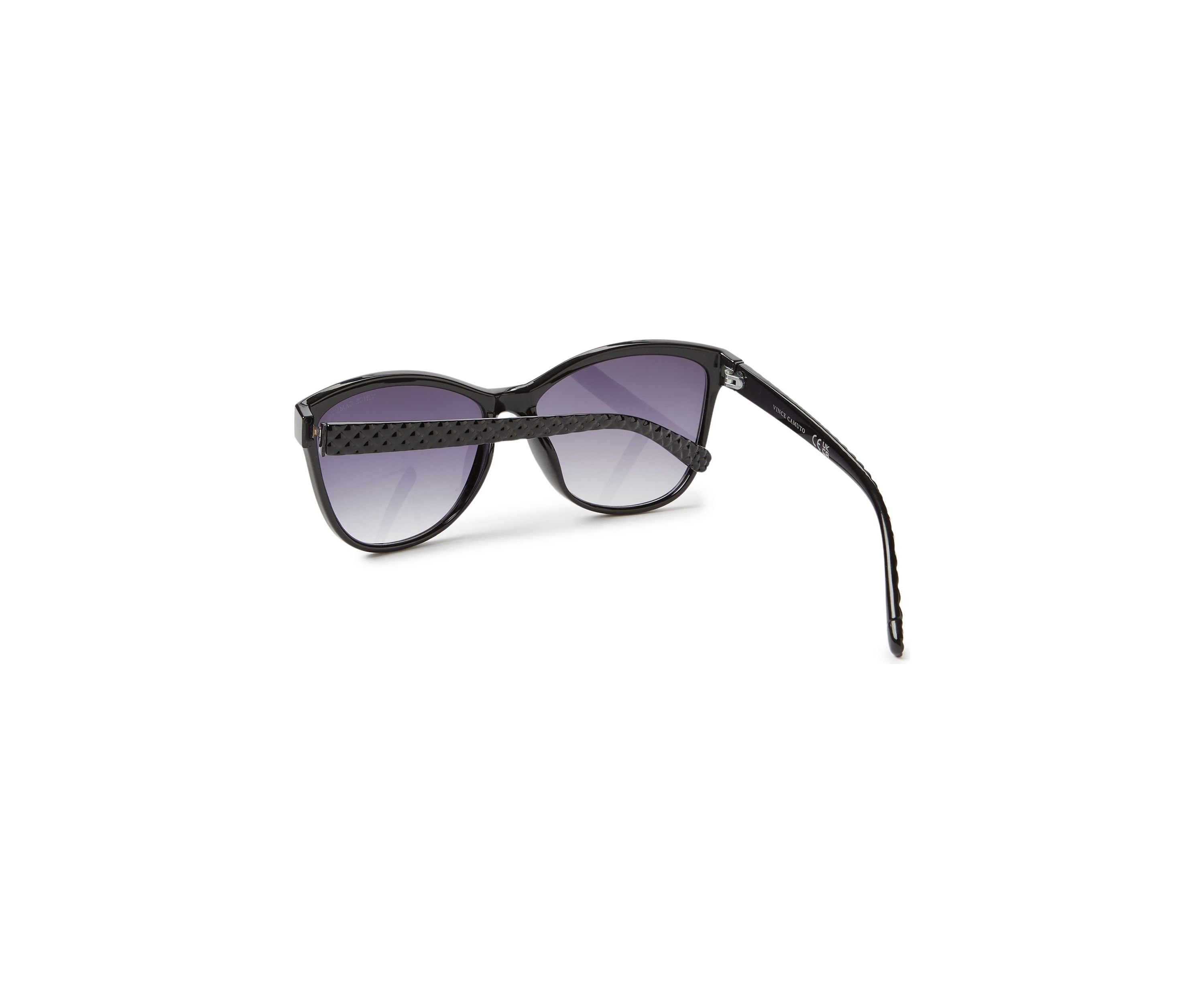 Plastic Cat Eye Embellished Woven Temple Sunglasses