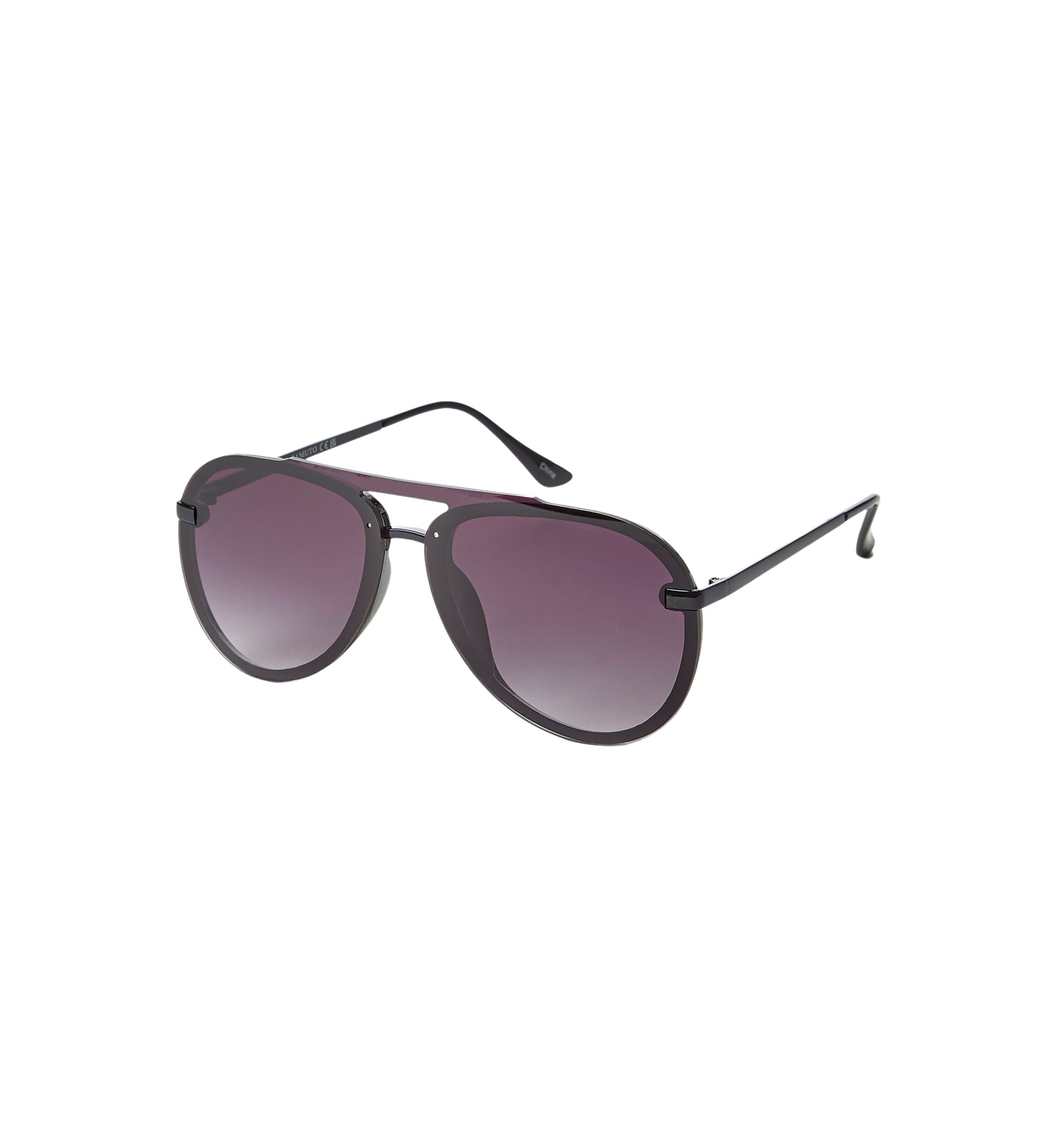 Metal Aviator Backframe Shield Sunglasses