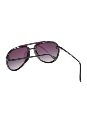 Metal Aviator Backframe Shield Sunglasses