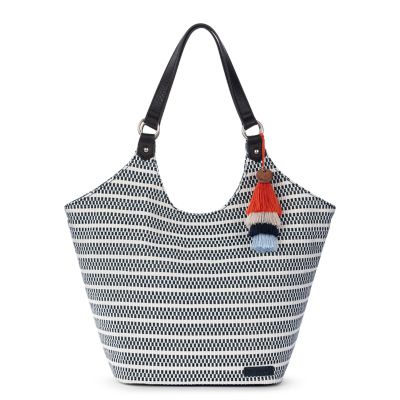 Sakroots Roma Expandable Shopper, White