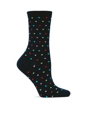 Hot Sox® Pindot Hearts Trouser Crew Socks | belk