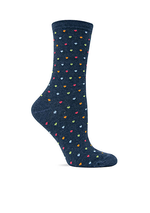 Hot Sox® Pindot Hearts Trouser Crew Socks | belk