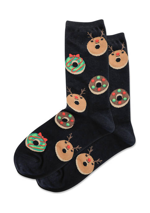  Womens Christmas Donut Crew Socks