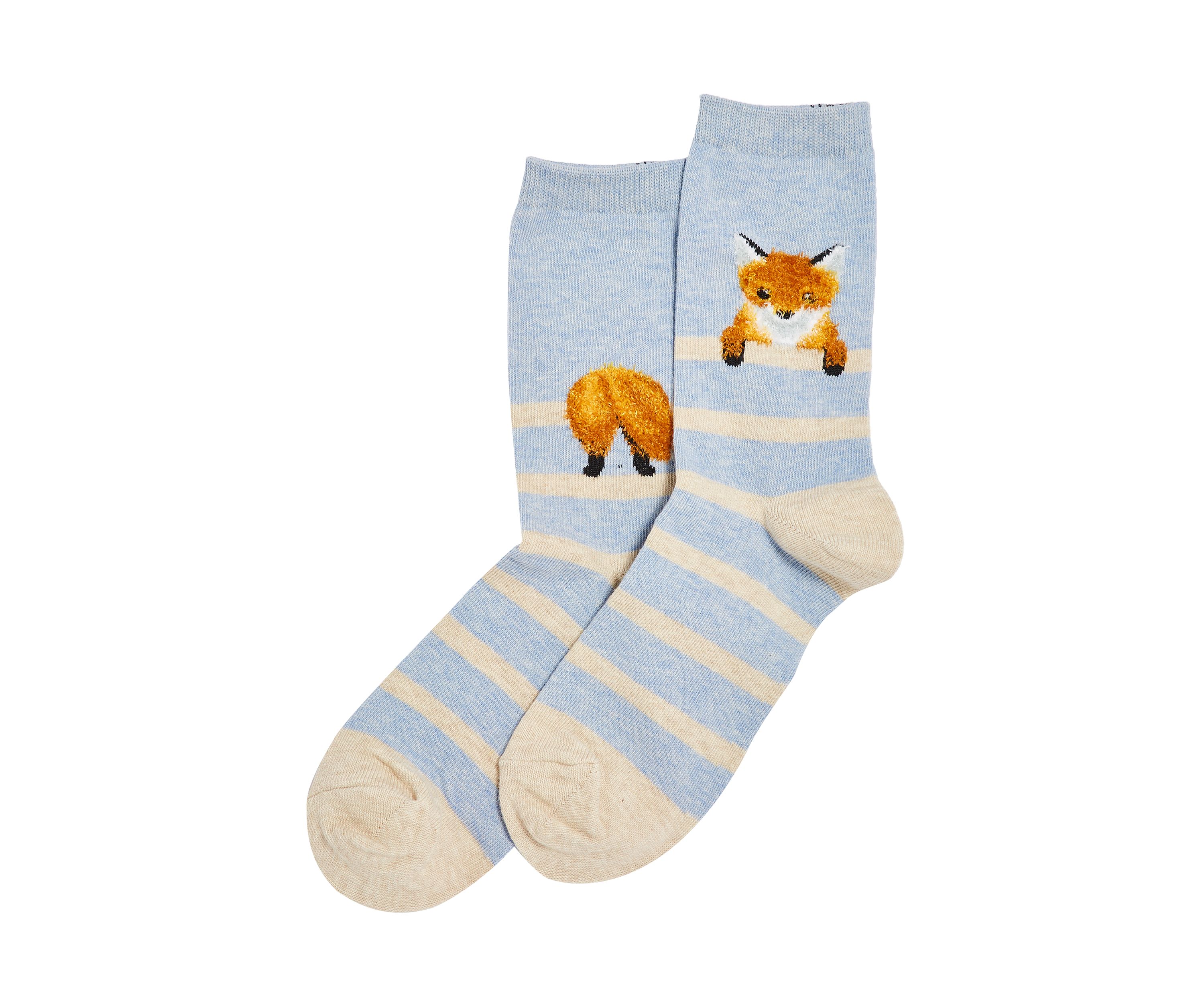 Womens Fuzzy Fox Crew Socks 