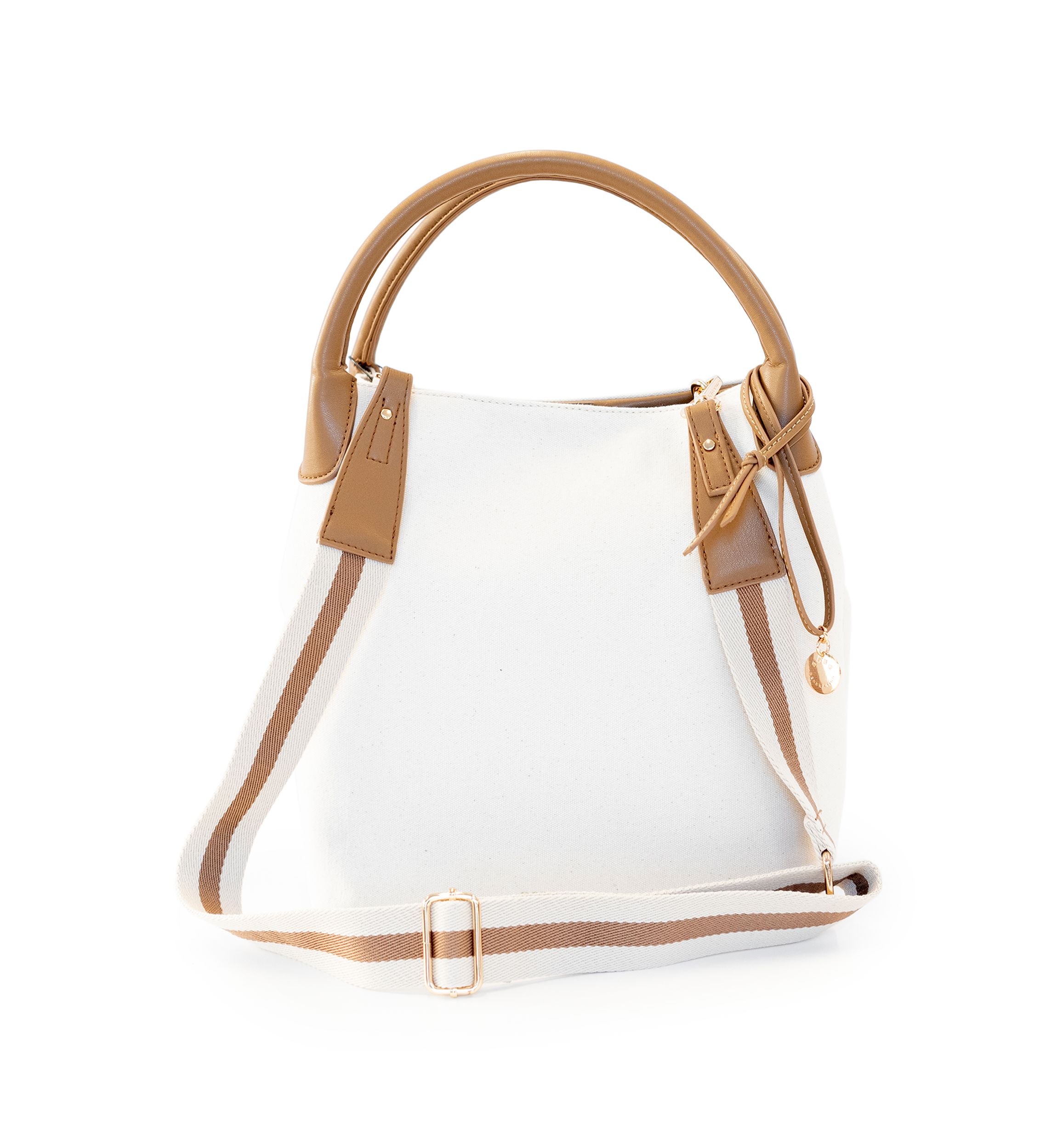 Canvas Hobo Bag with Charms