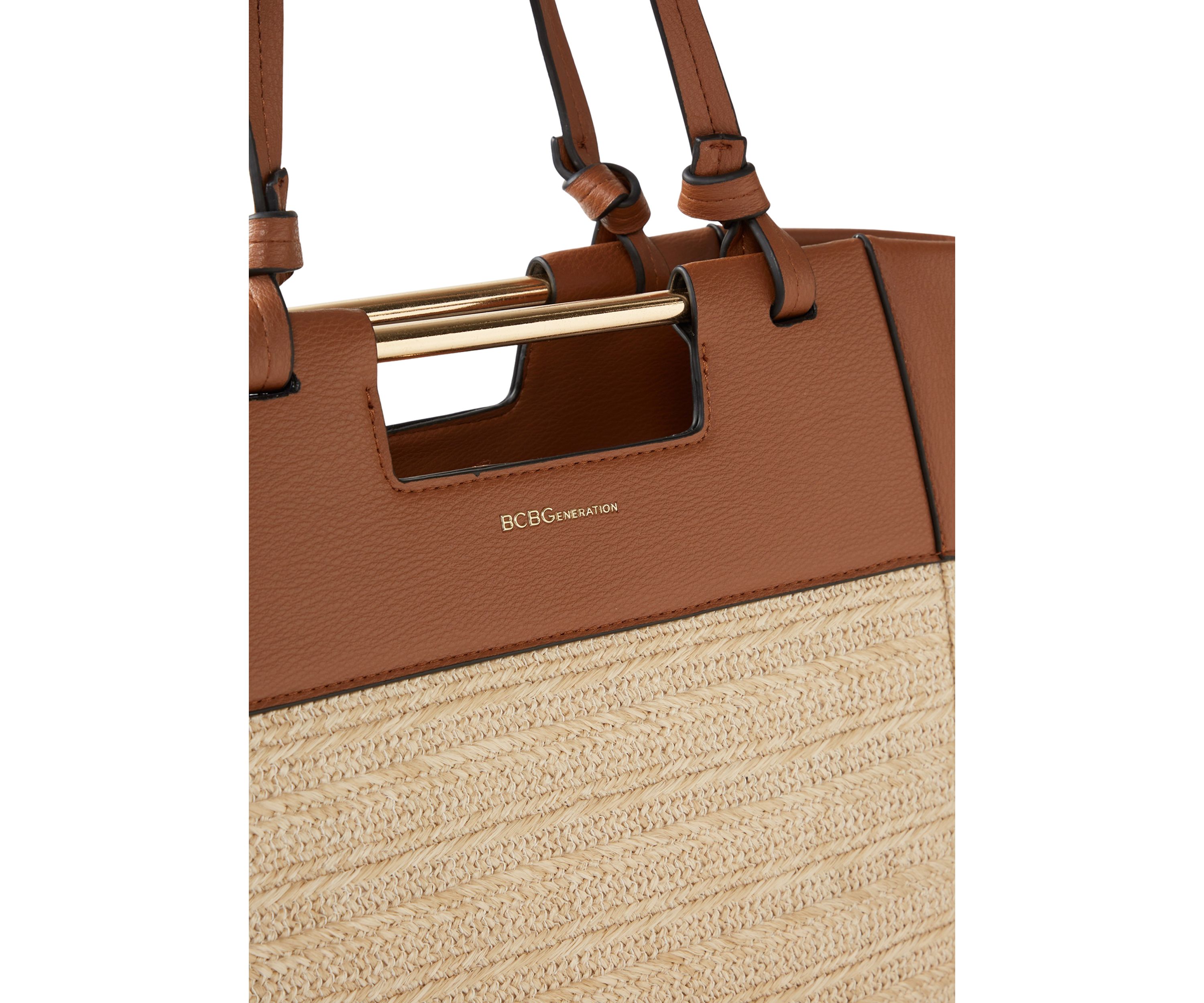 Double Handle Tote with Metal Bar