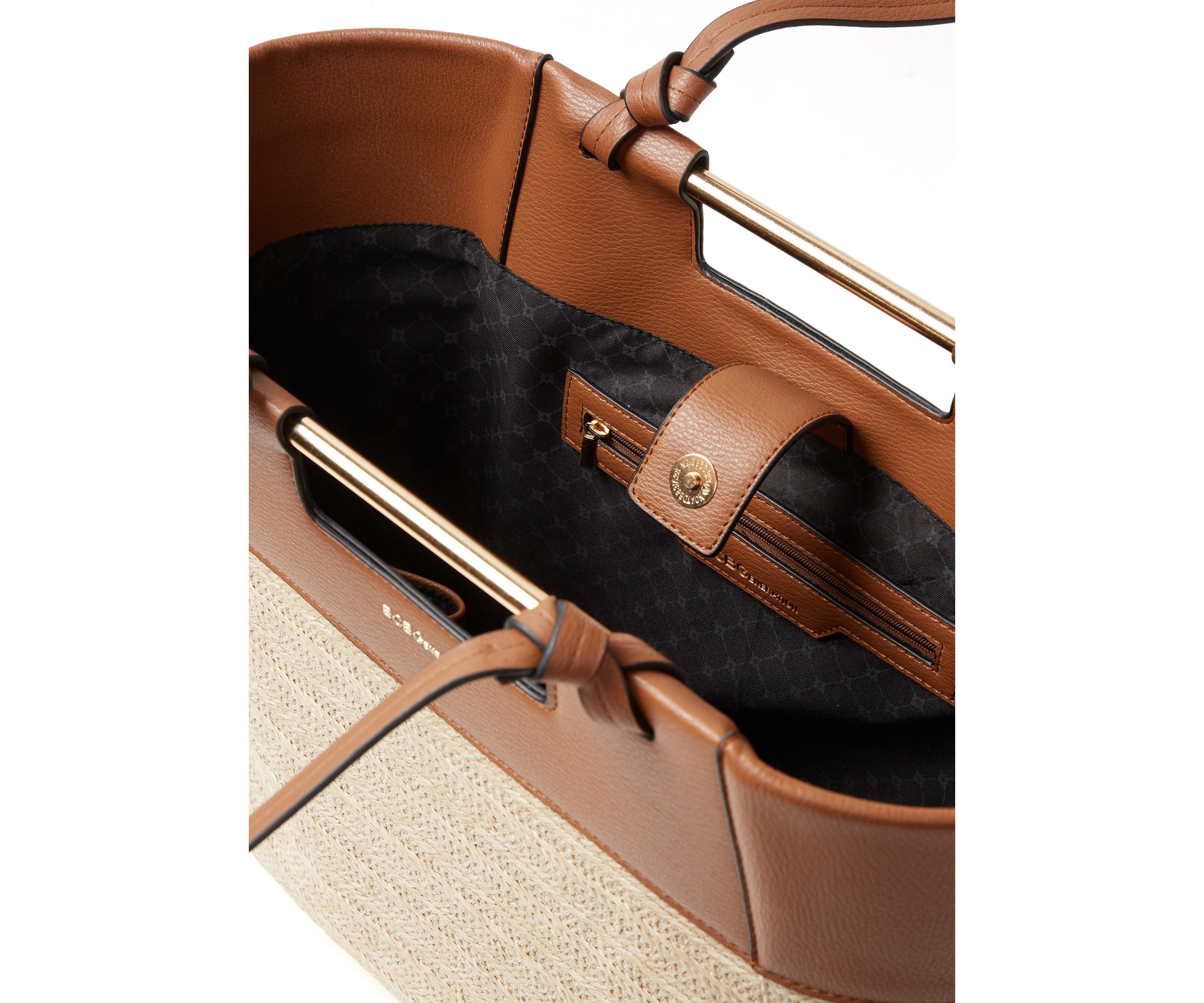 Double Handle Tote with Metal Bar
