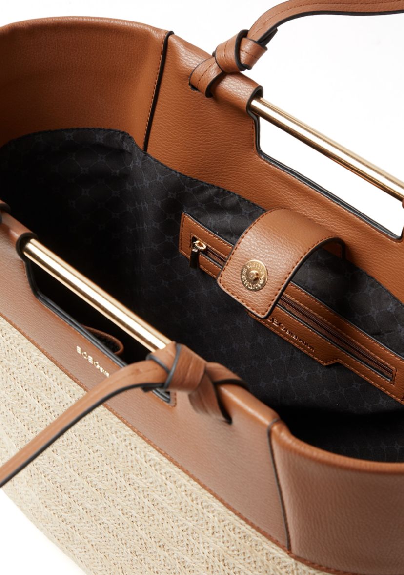 Double Handle Tote with Metal Bar