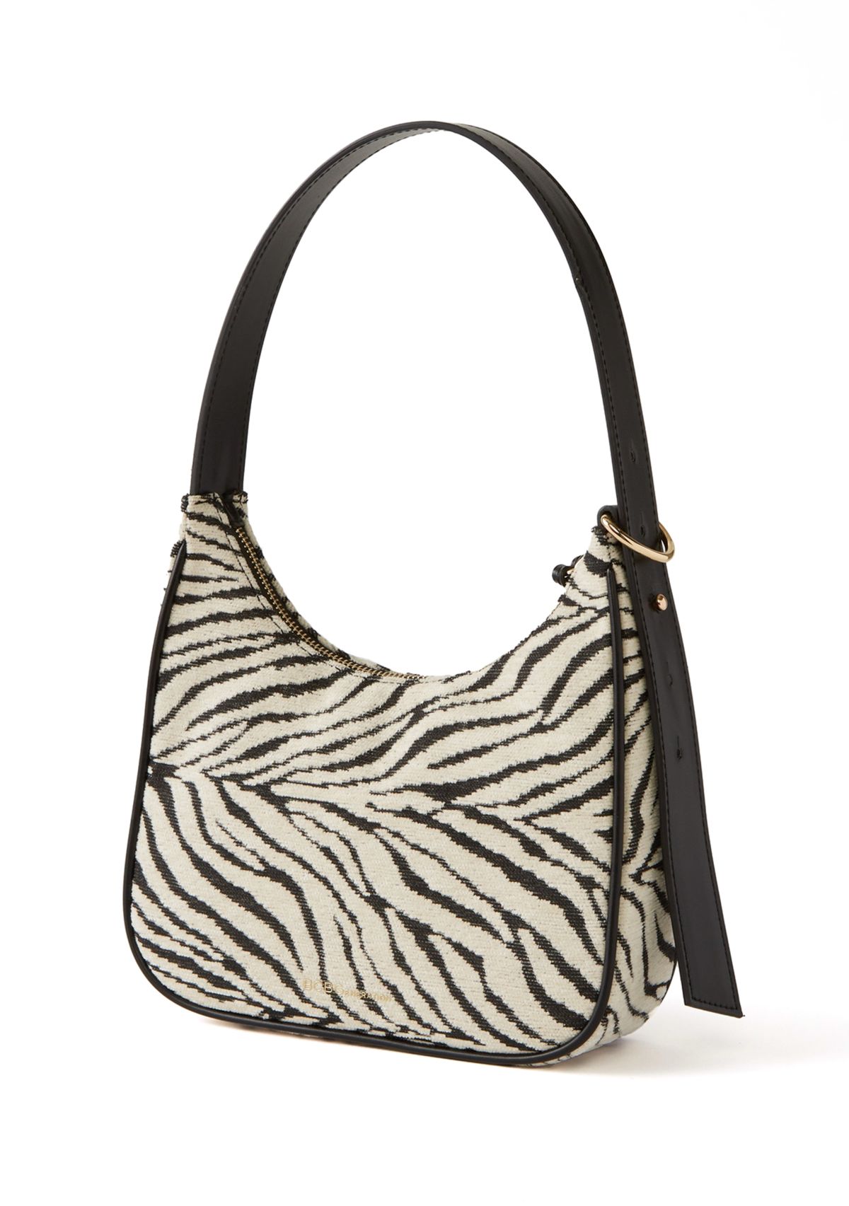 Zebra Canvas Shoulder Bag with Charms