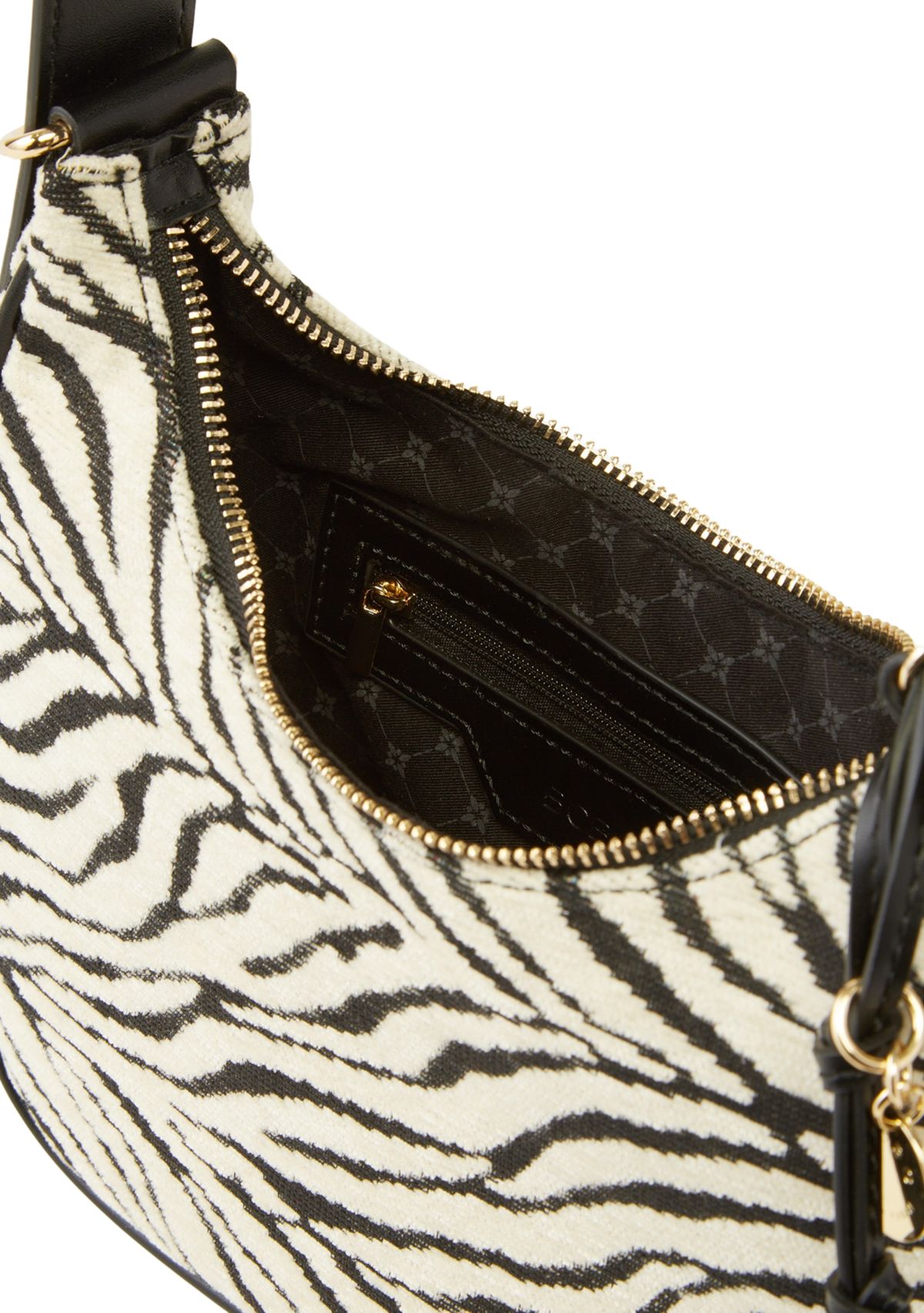 Zebra Canvas Shoulder Bag with Charms