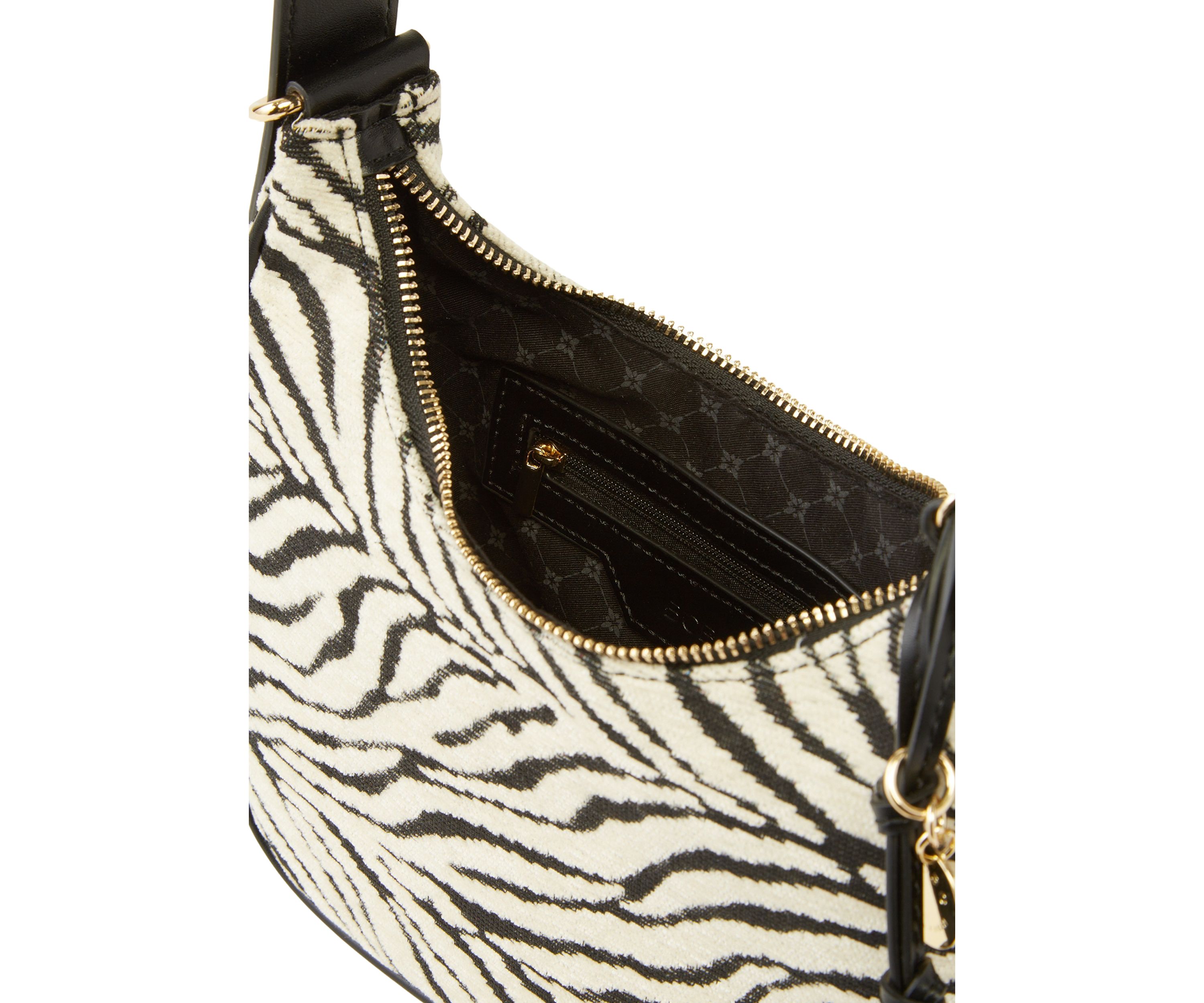 Zebra Canvas Shoulder Bag with Charms