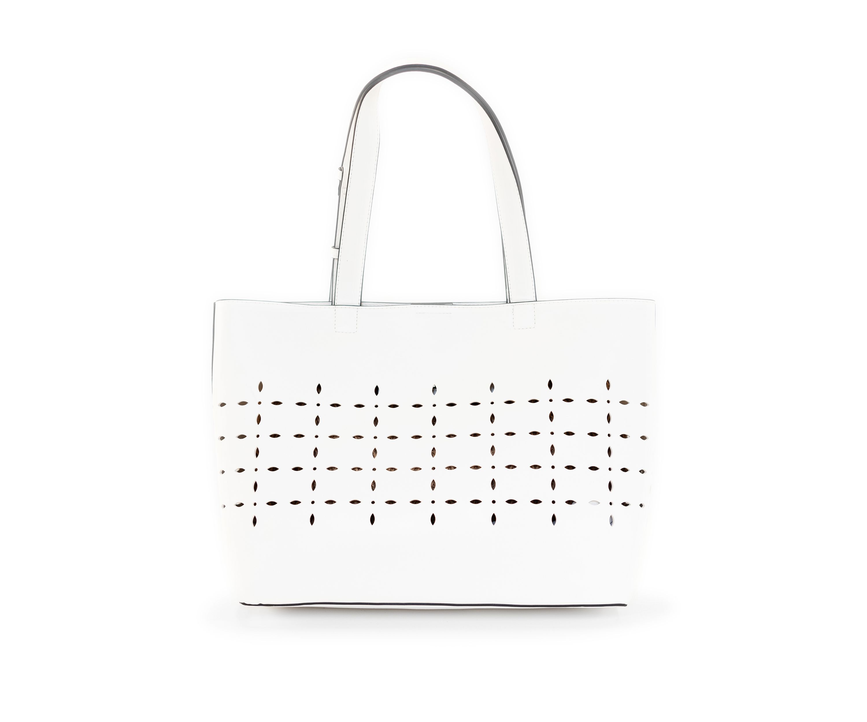Laser Cut Tote with Straw Clutch