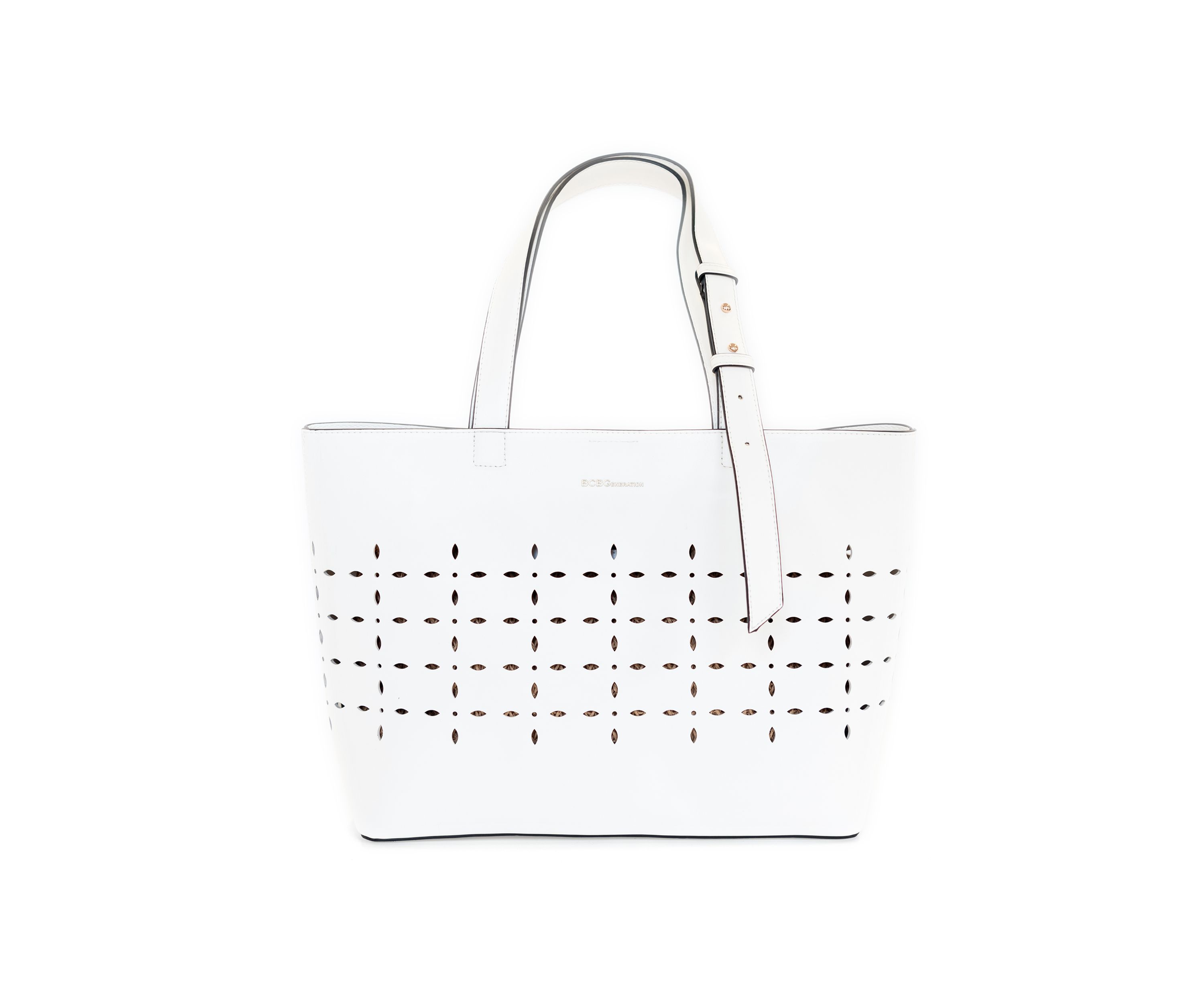 Laser Cut Tote with Straw Clutch