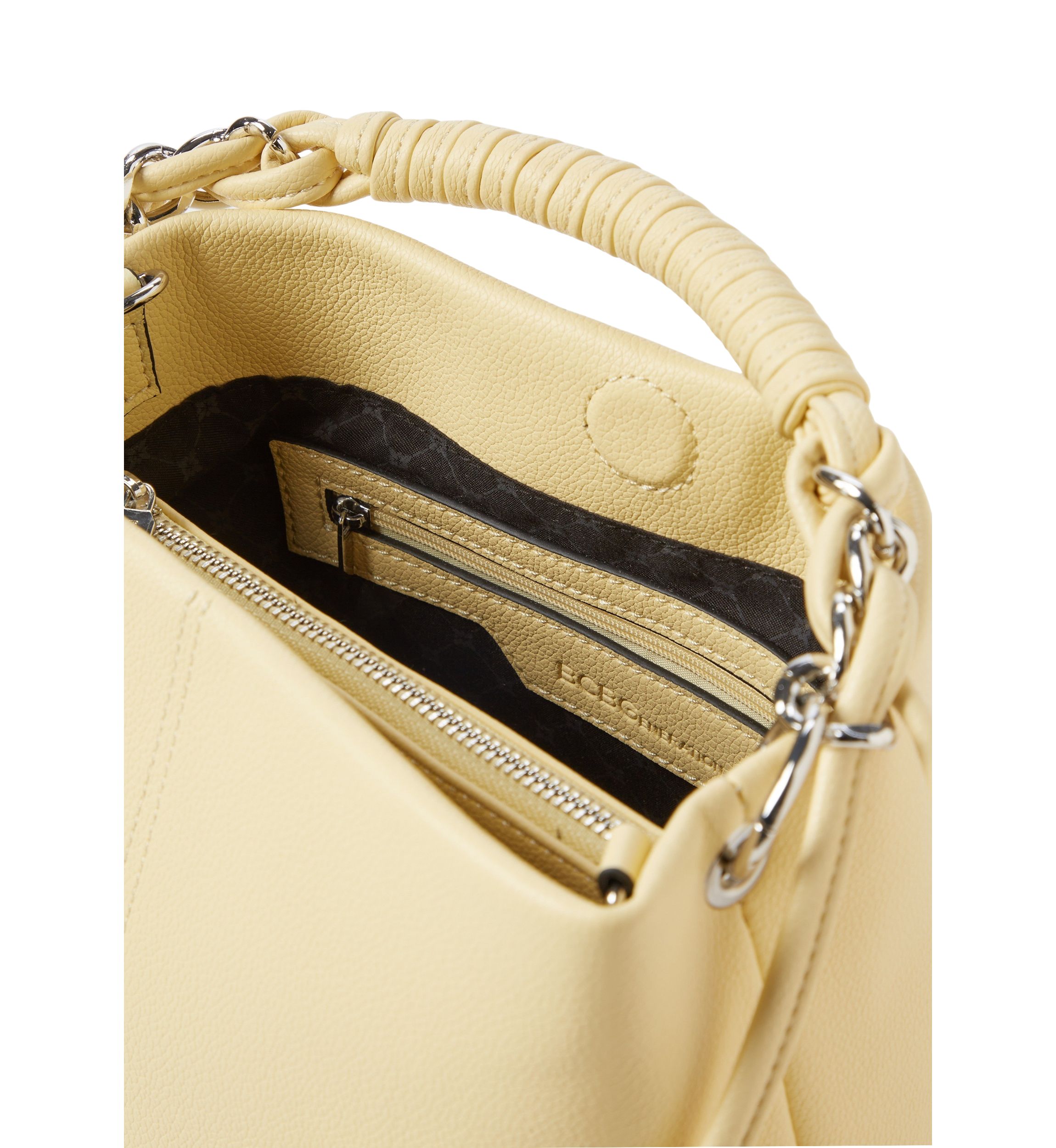 Woven Chain Top Handle Bucket Bag