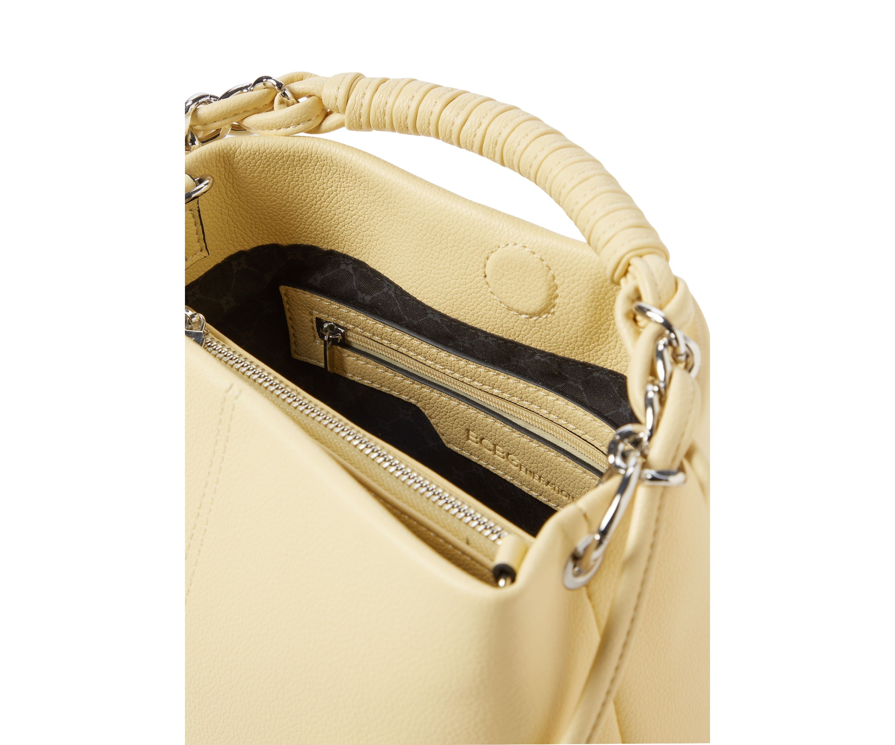 Woven Chain Top Handle Bucket Bag