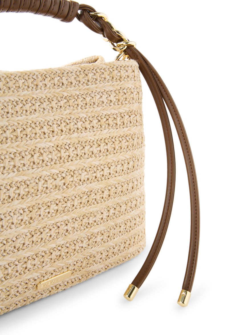 BCBGeneration Straw Satchel with Woven Chain Handle | Belk