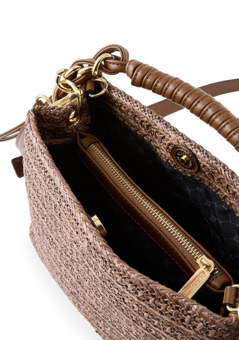 BCBGeneration Straw Satchel with Woven Chain Handle | Belk