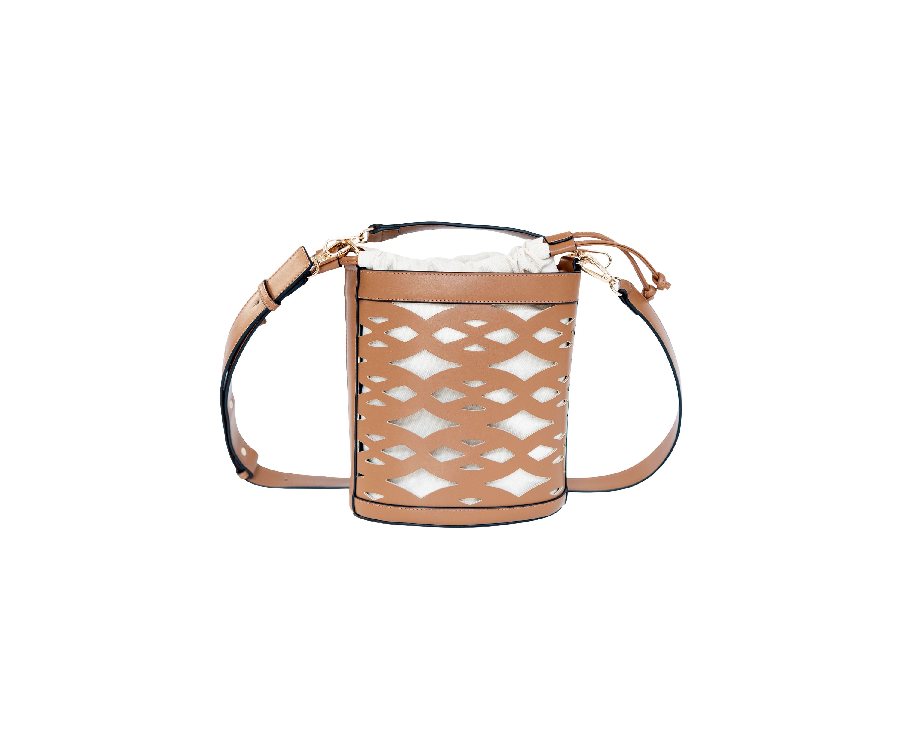 Laser Cut Bucket Crossbody Bag