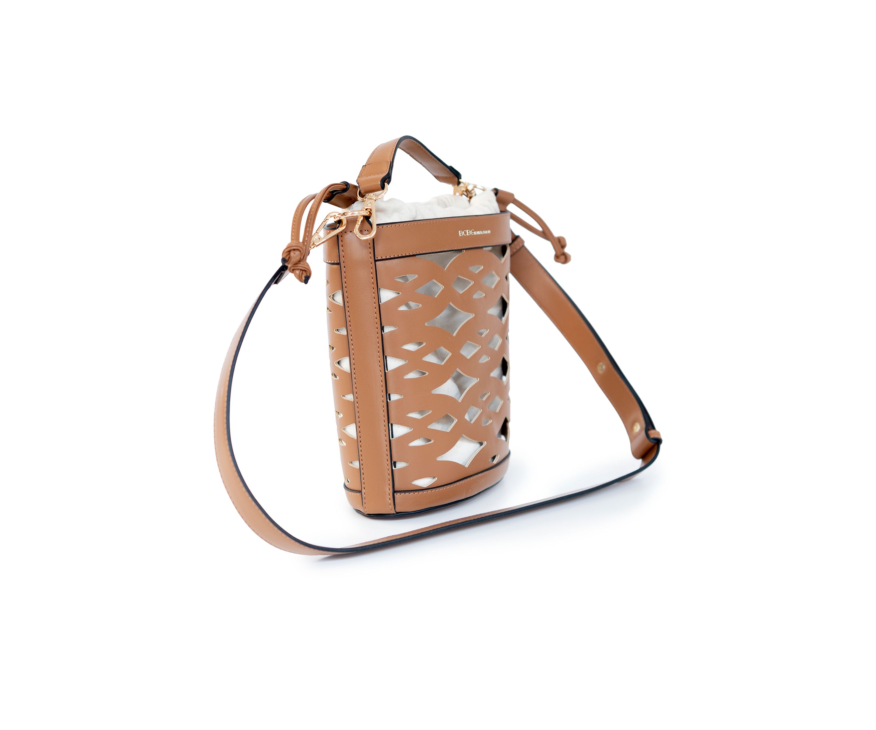 Laser Cut Bucket Crossbody Bag