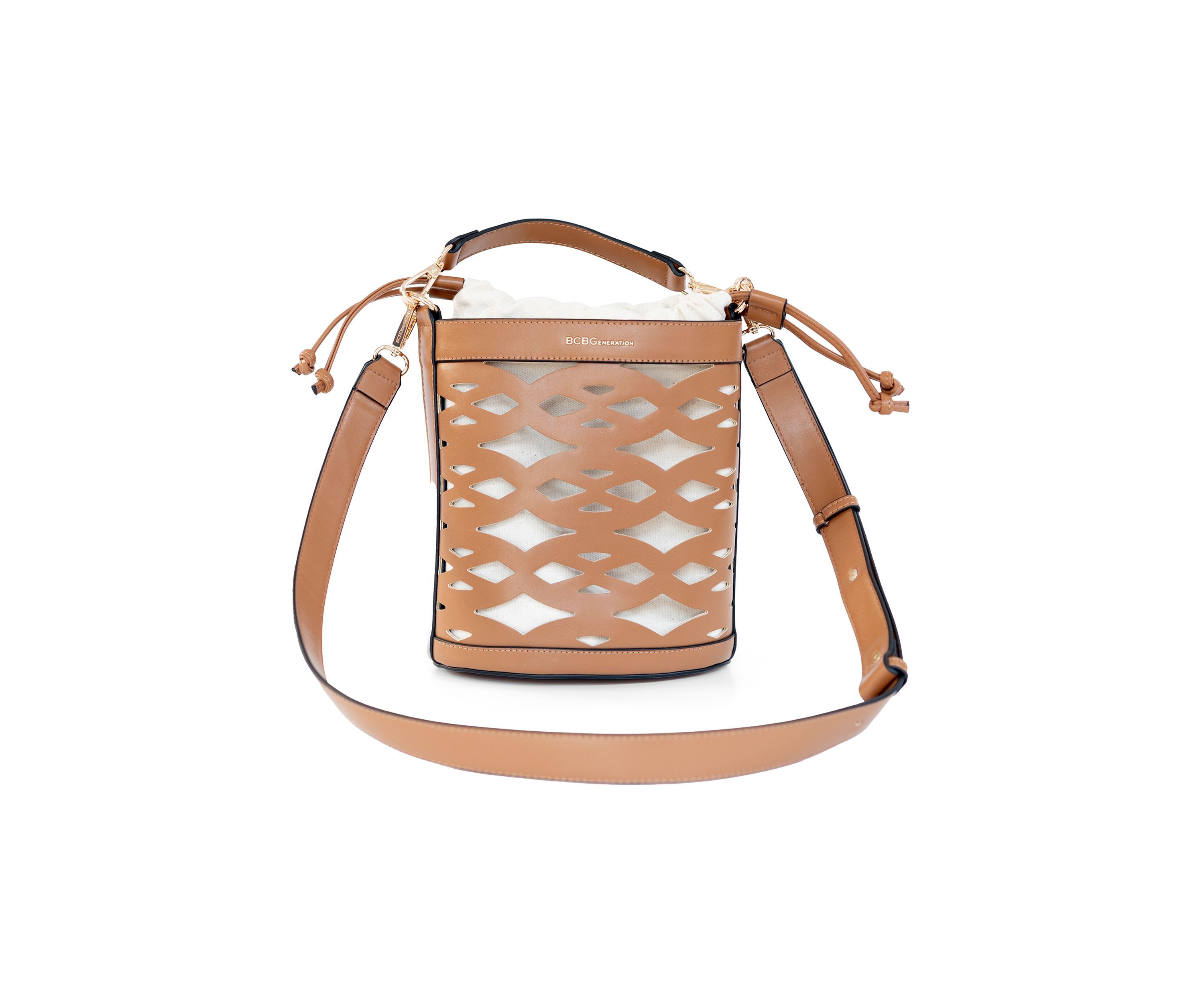 Laser Cut Bucket Crossbody Bag