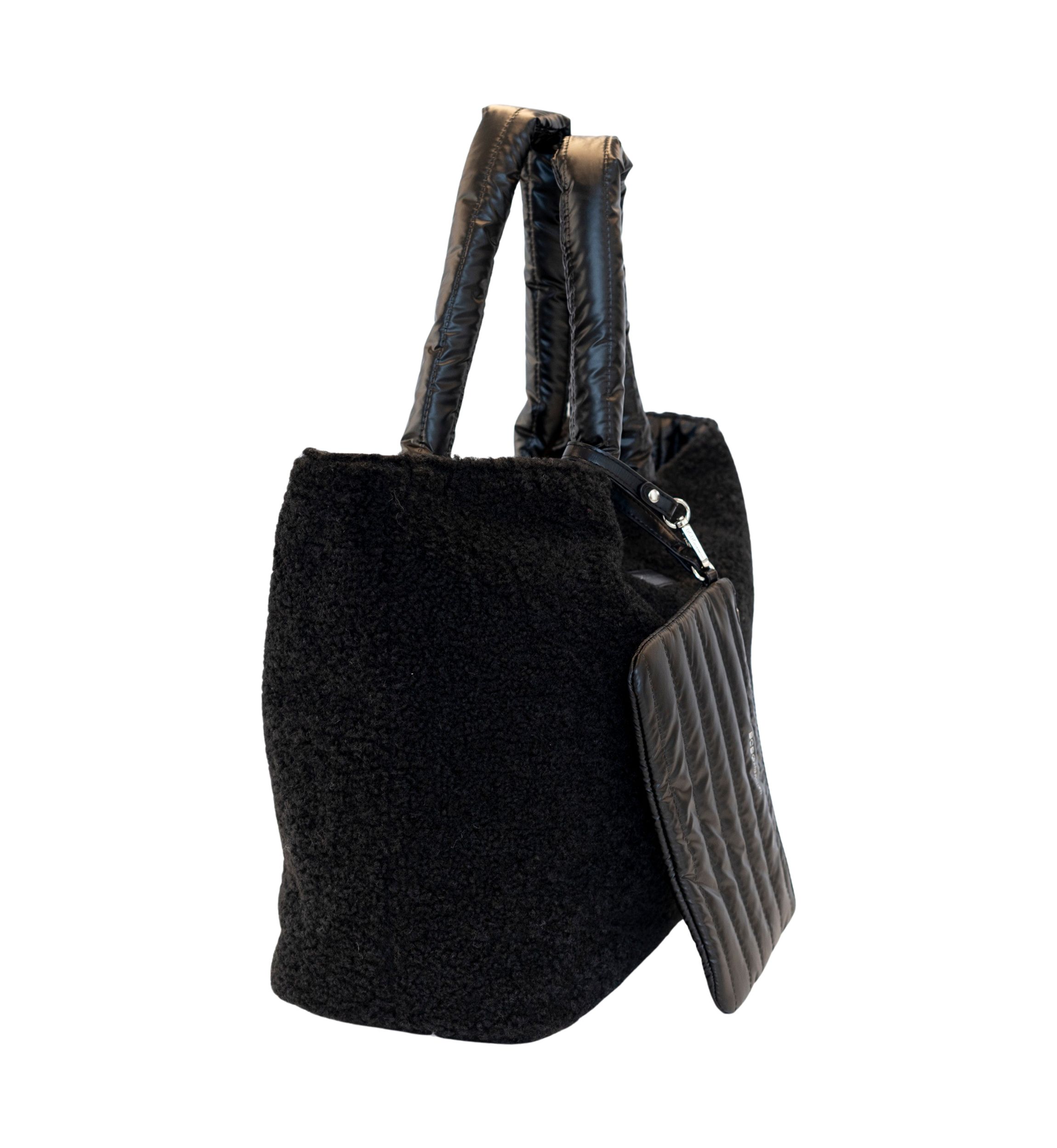 Reversible Sherpa Nylon Tote with Pouch