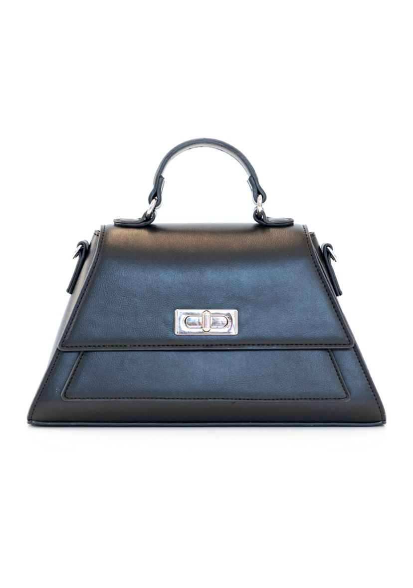 Angular Top Handle Turnlock Satchel