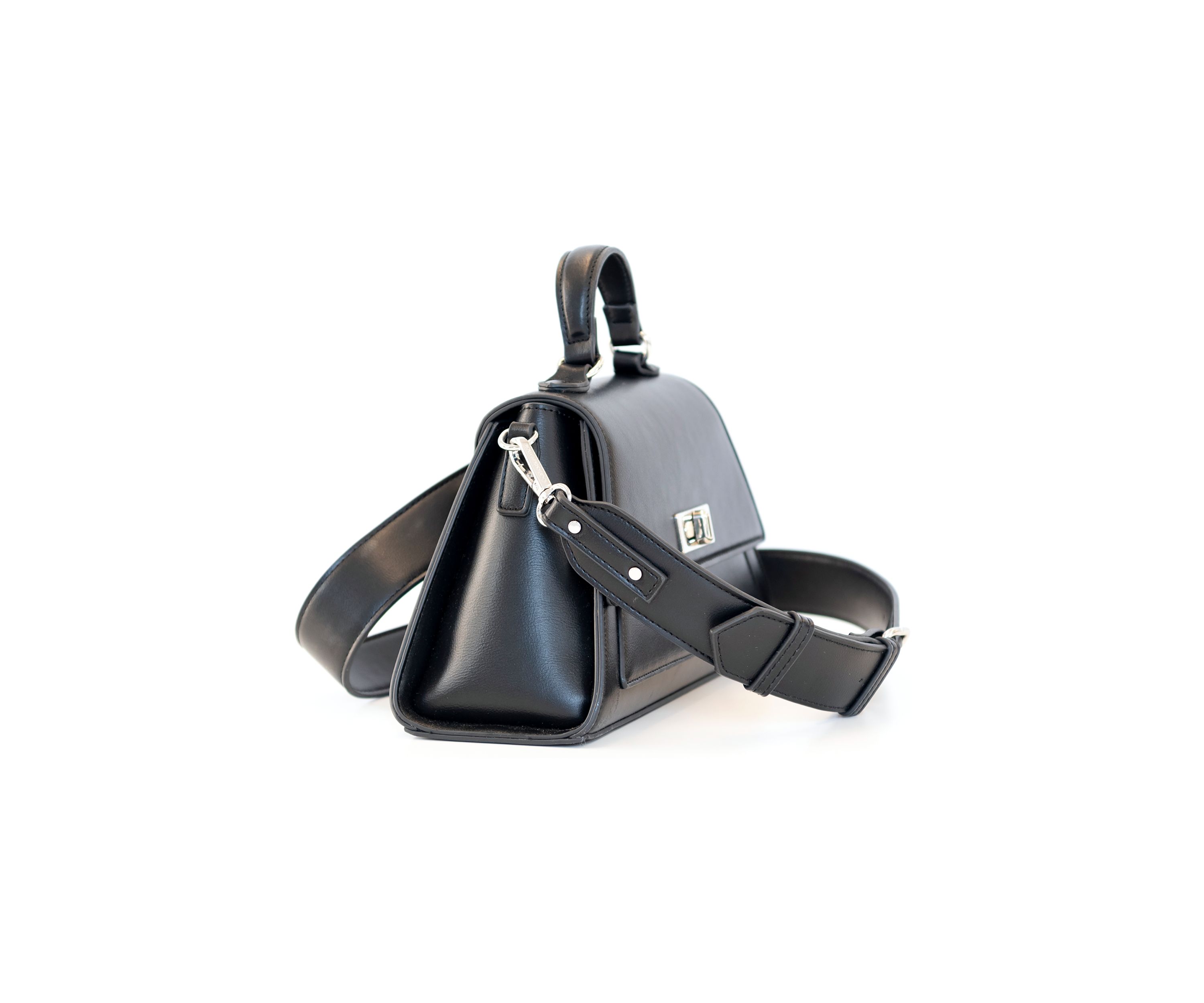 Angular Top Handle Turnlock Satchel