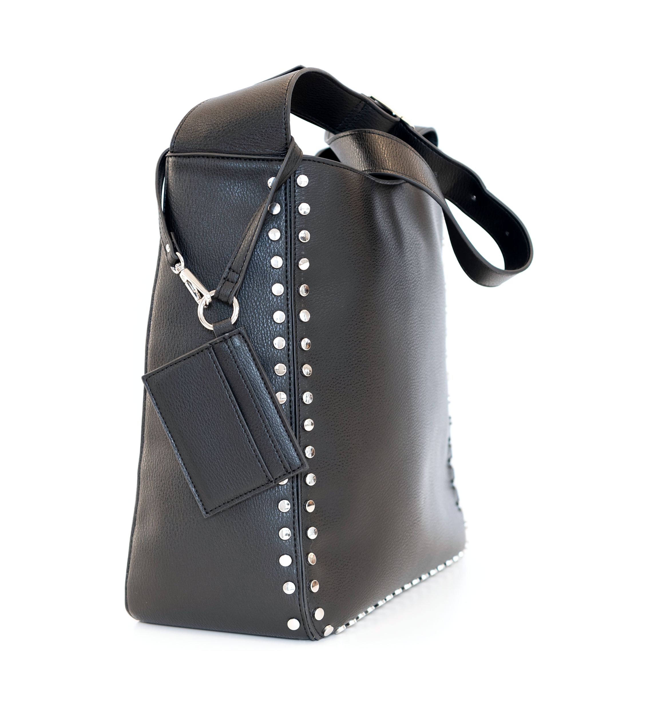 Studded Edge Hobo Bag with Card Holder