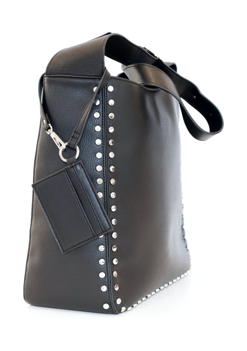 Studded Edge Hobo Bag with Card Holder