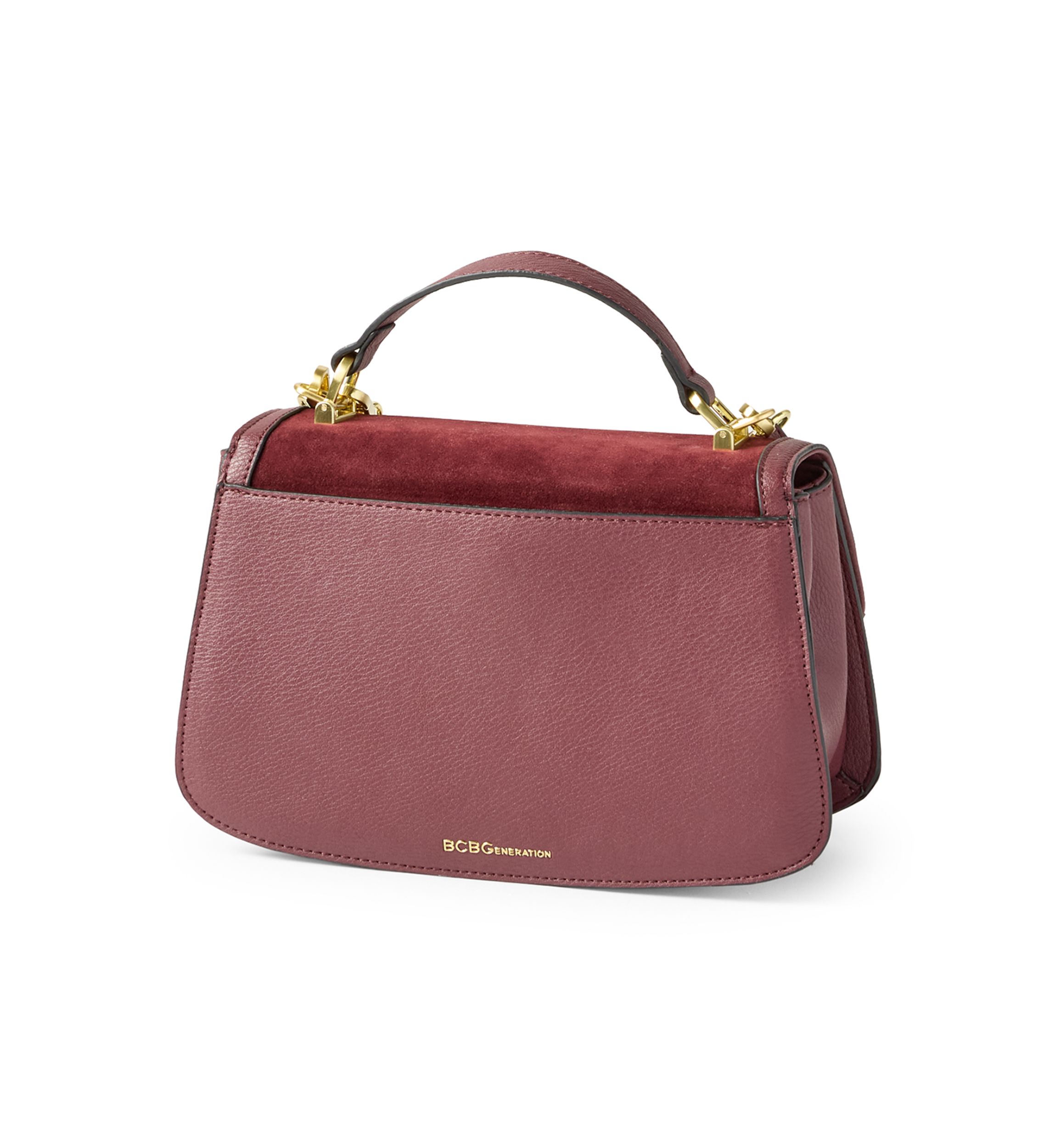 Turnlock Flap Top Handle Sueded Crossbody with Charm