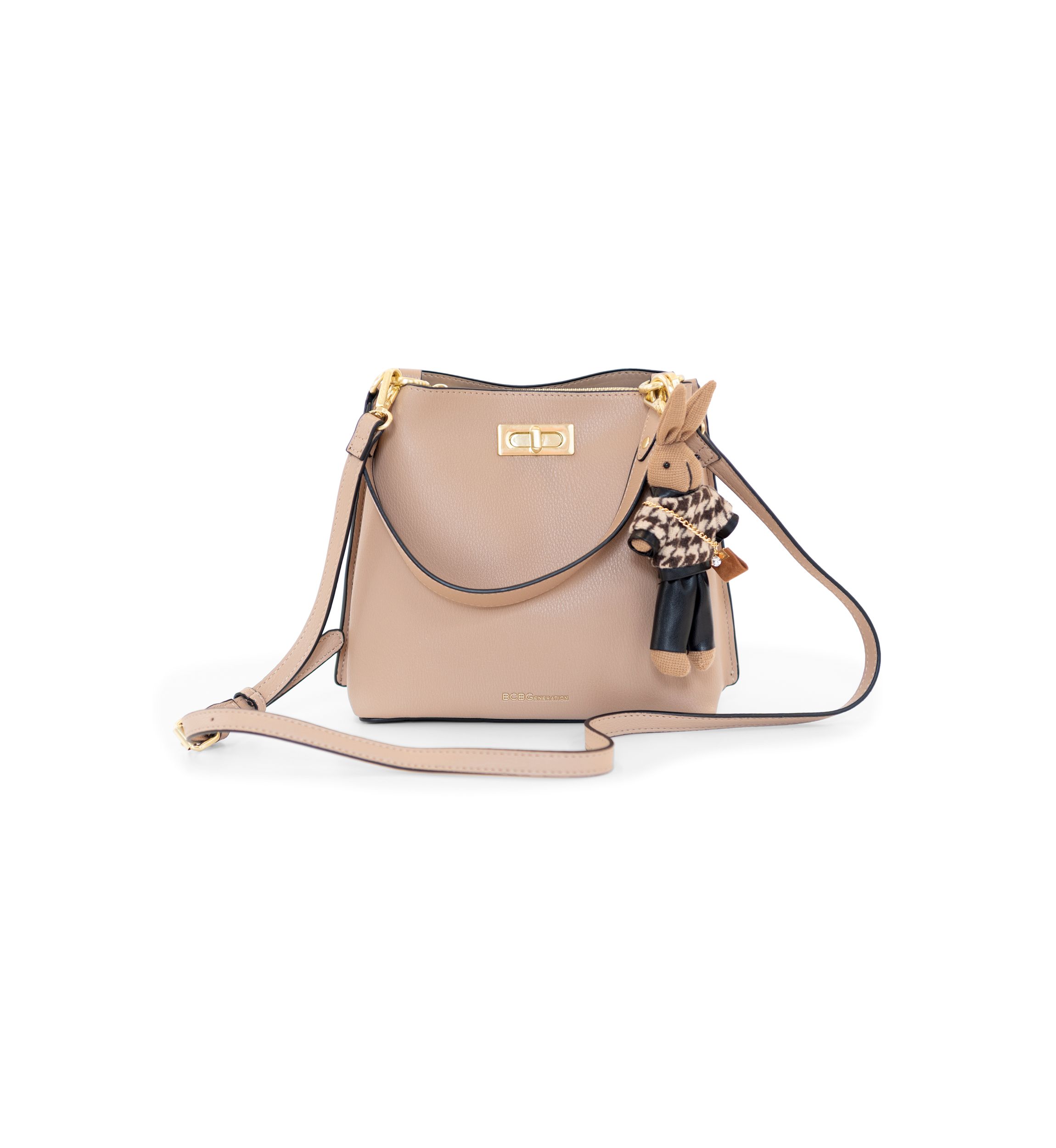  Triple Entry Turnlock Bucket Bag with Charm