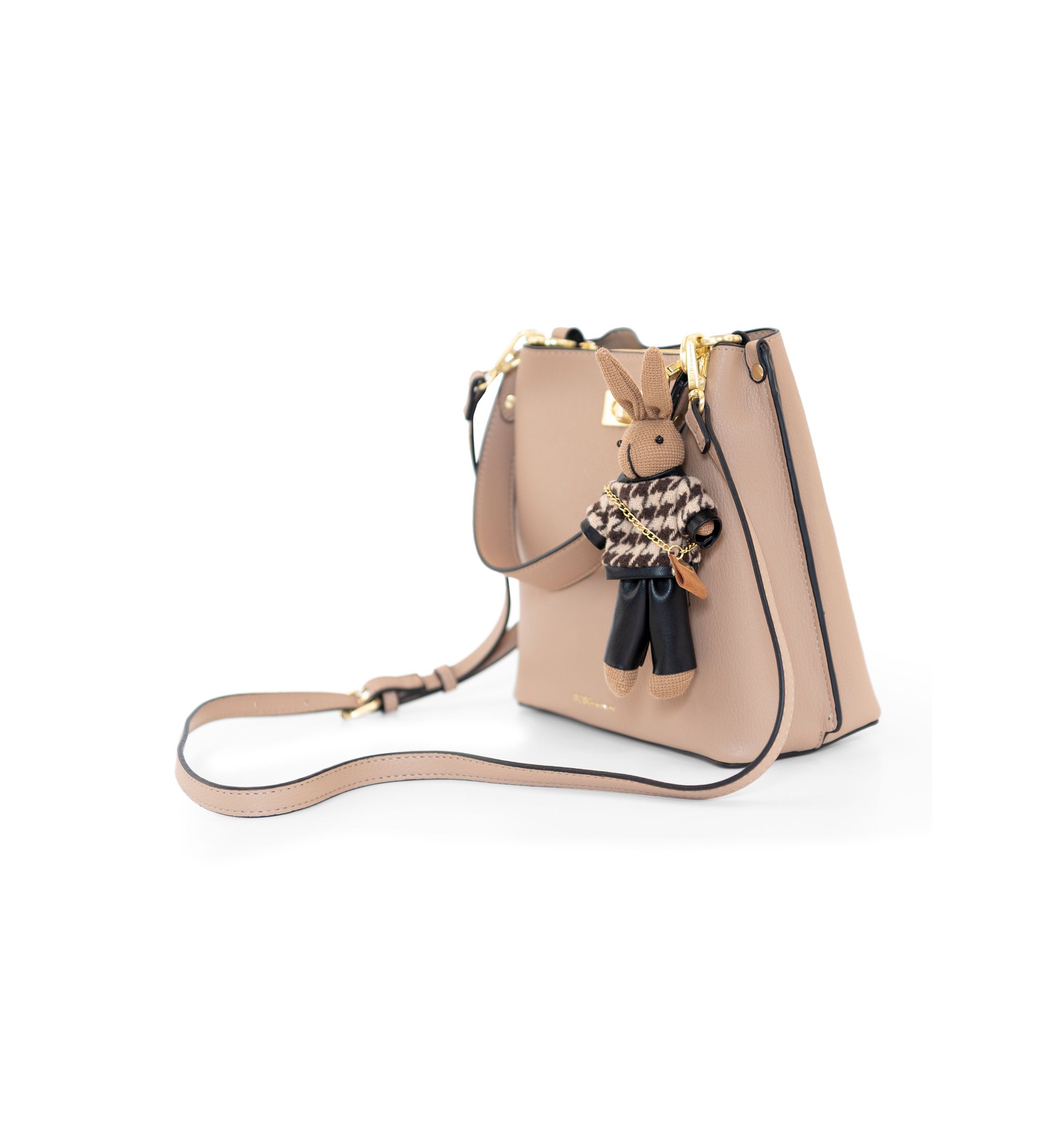  Triple Entry Turnlock Bucket Bag with Charm