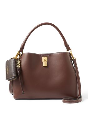 BCBGeneration Triple Compartment Satchel Bag with Lock Charm