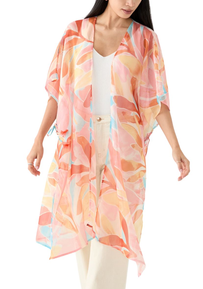 Washy Leaf Printed Lurex Duster