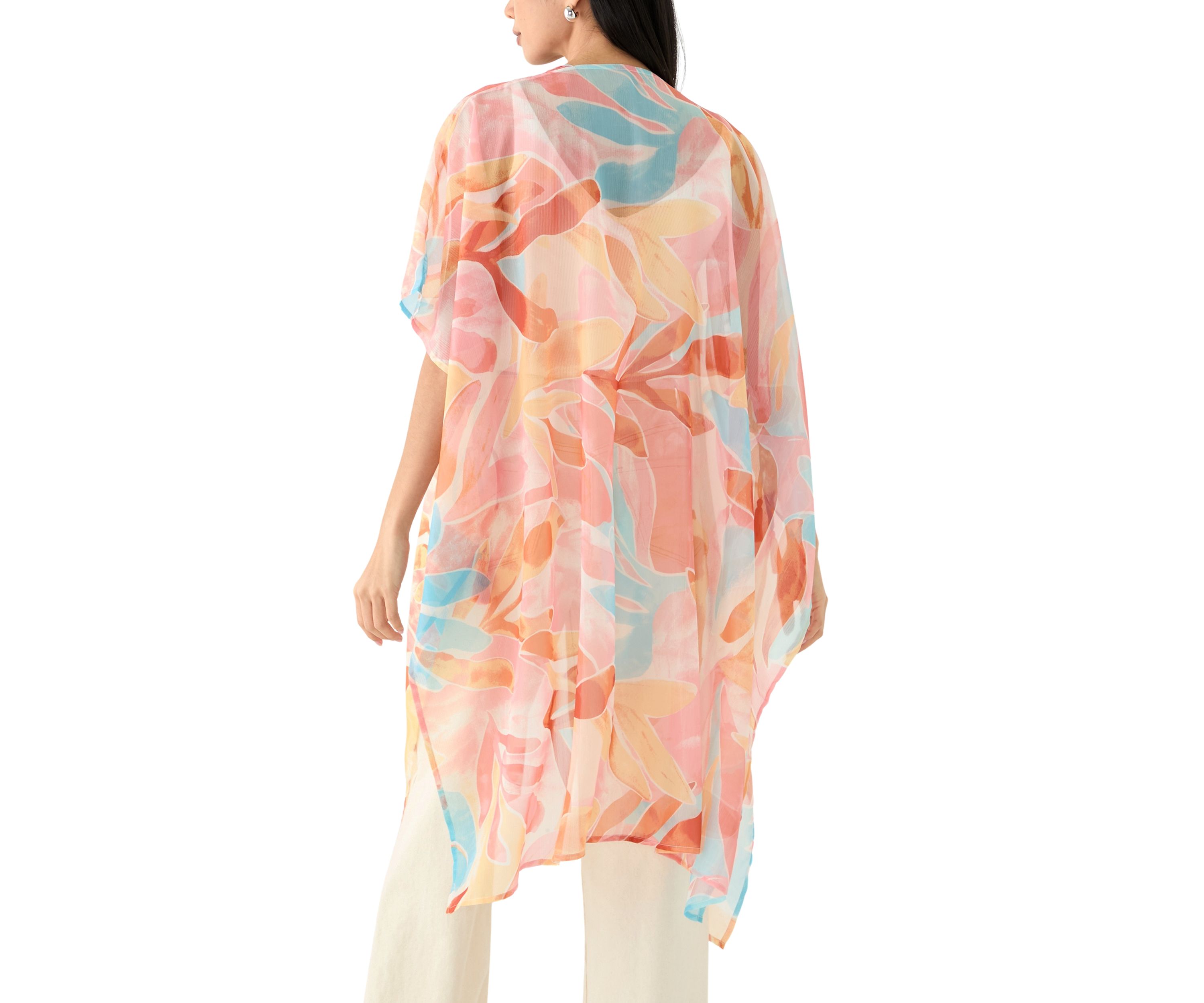 Washy Leaf Printed Lurex Duster