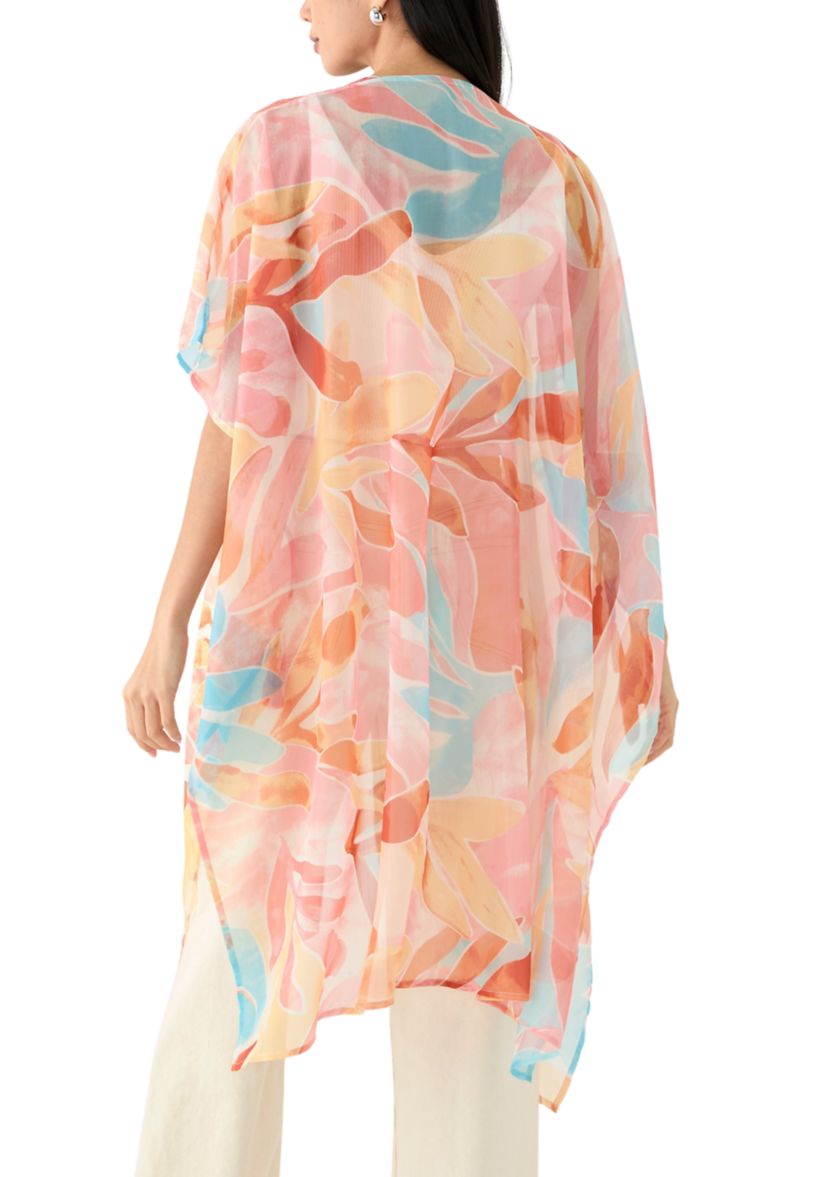 Washy Leaf Printed Lurex Duster