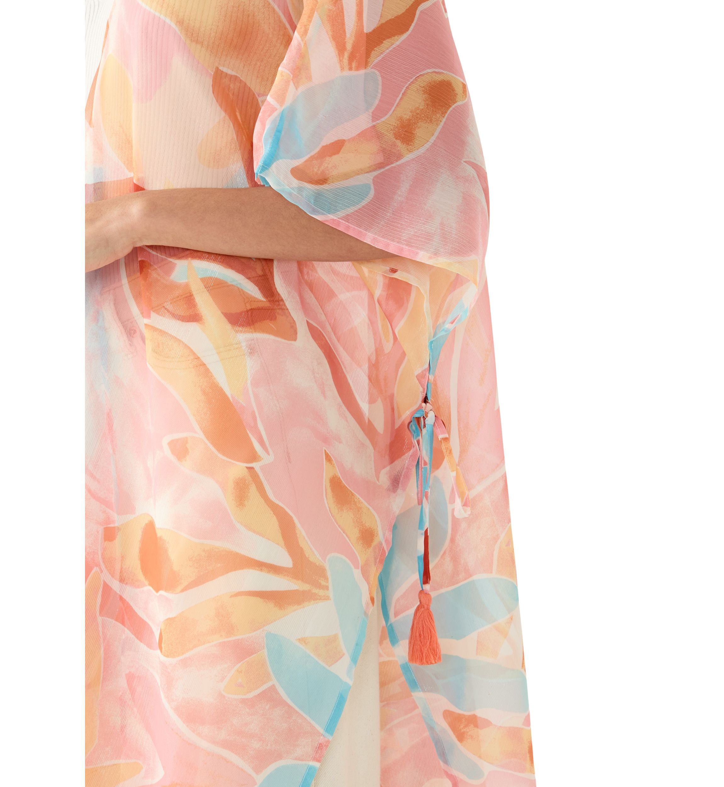 Washy Leaf Printed Lurex Duster