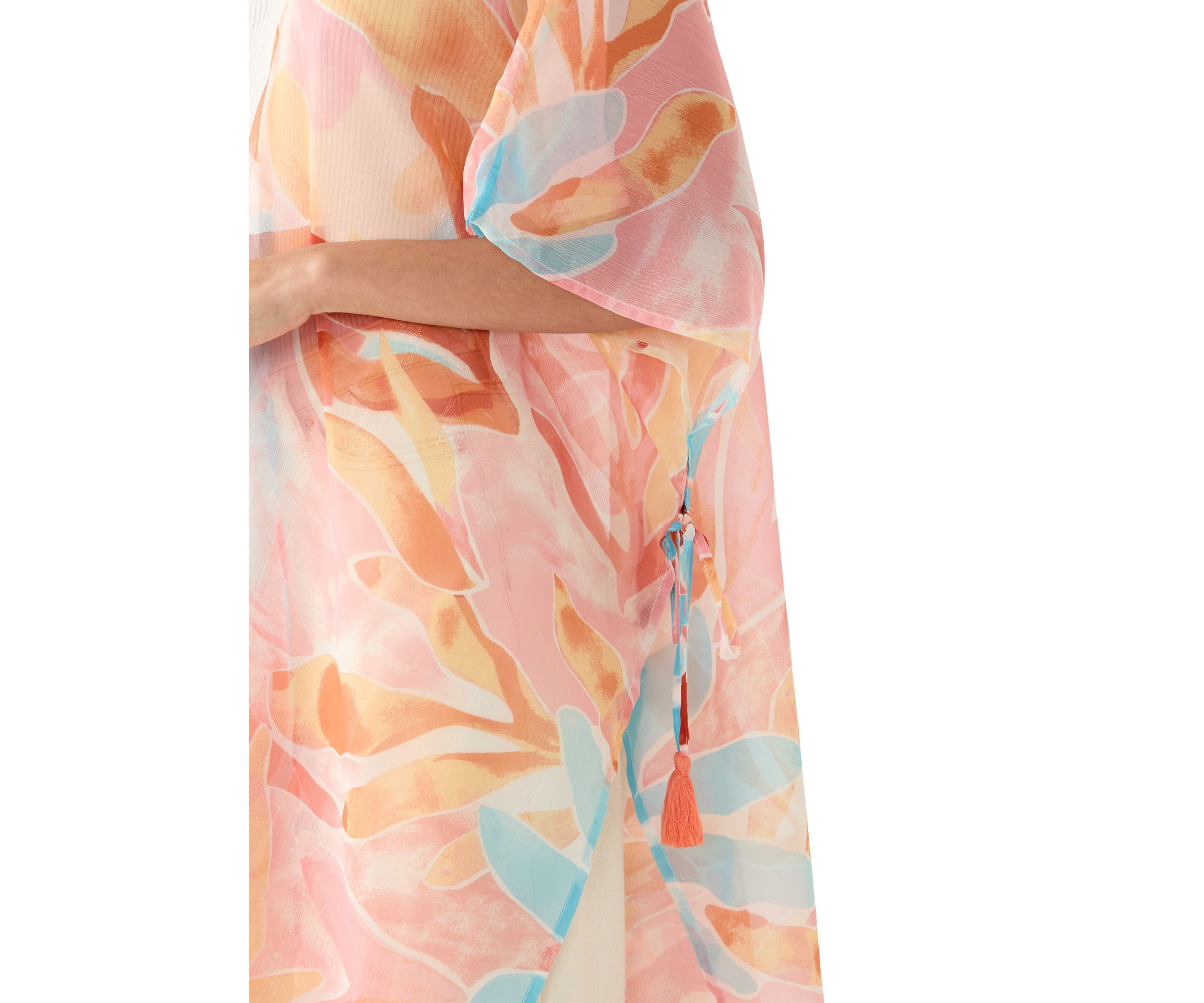 Washy Leaf Printed Lurex Duster